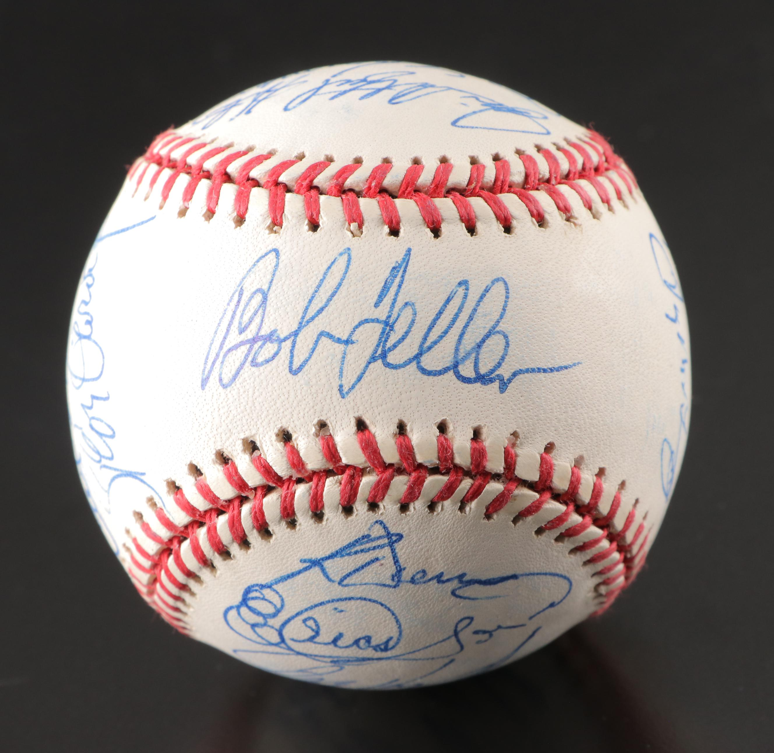 1968 California Angels Team Signed Baseball with Bob Feller Signed Baseball