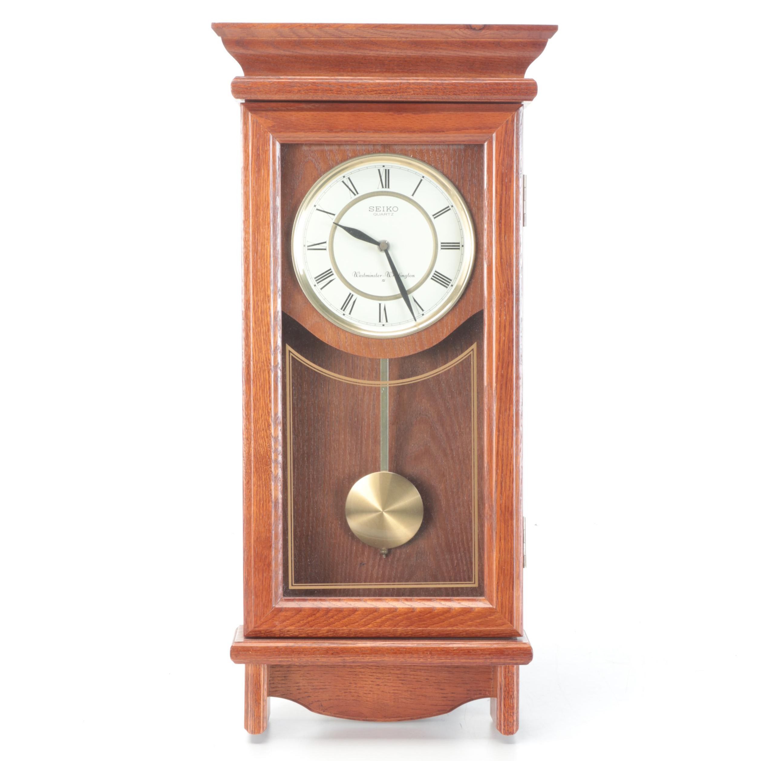 Seiko Wood Cased Wall Clock, Late 20th Century