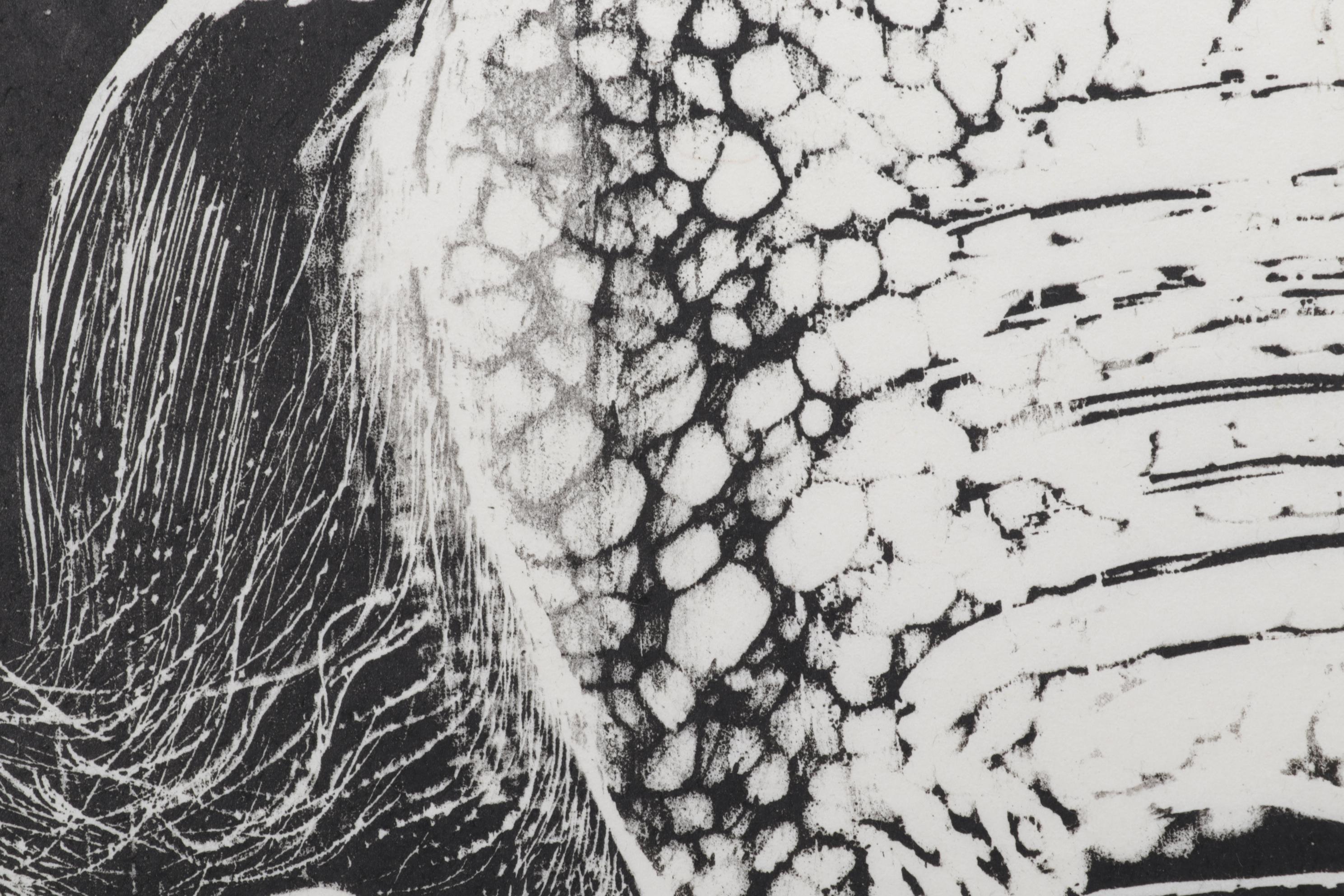 Sidney Chafetz Woodcut "John Barth," 1974