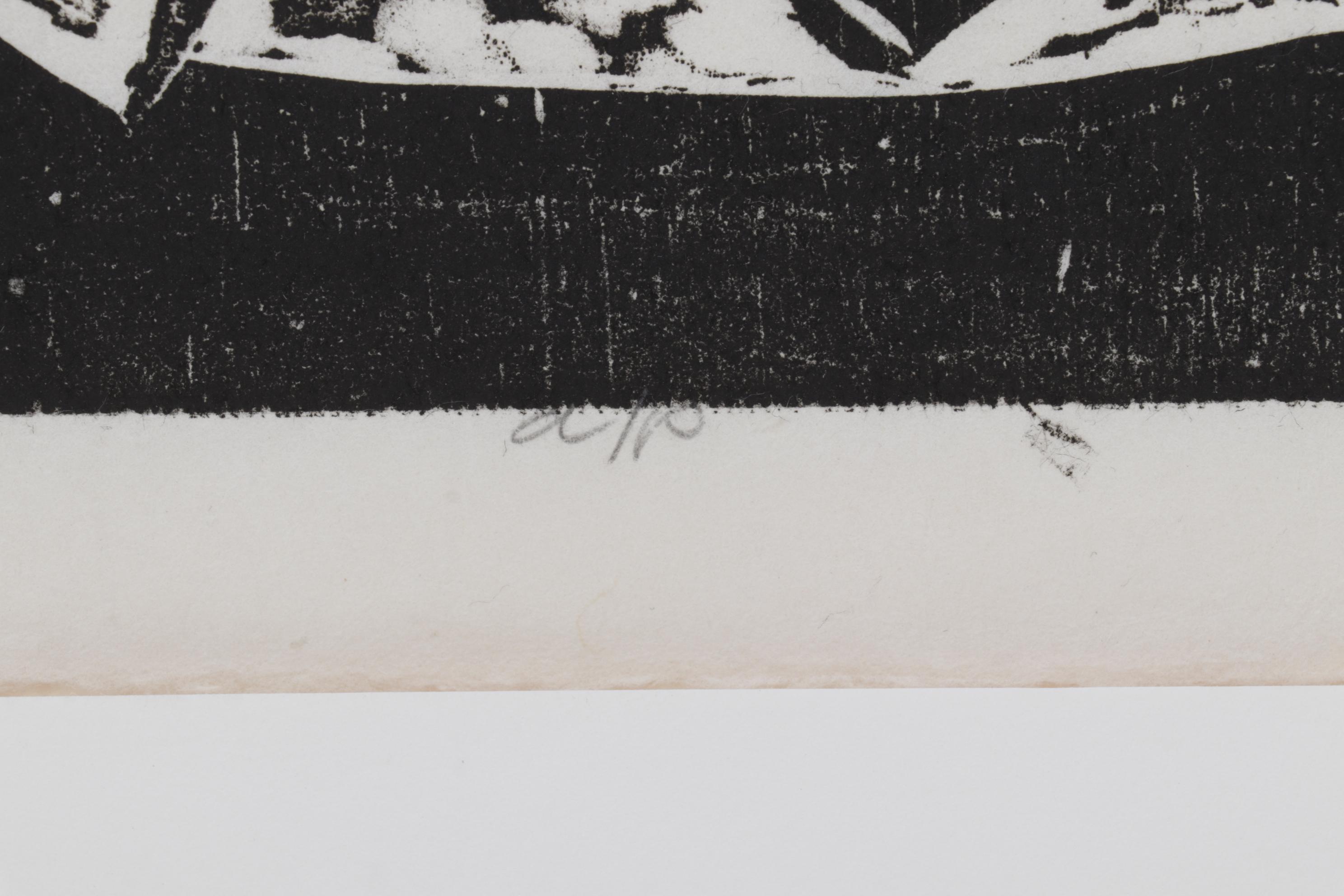 Sidney Chafetz Woodcut "John Barth," 1974