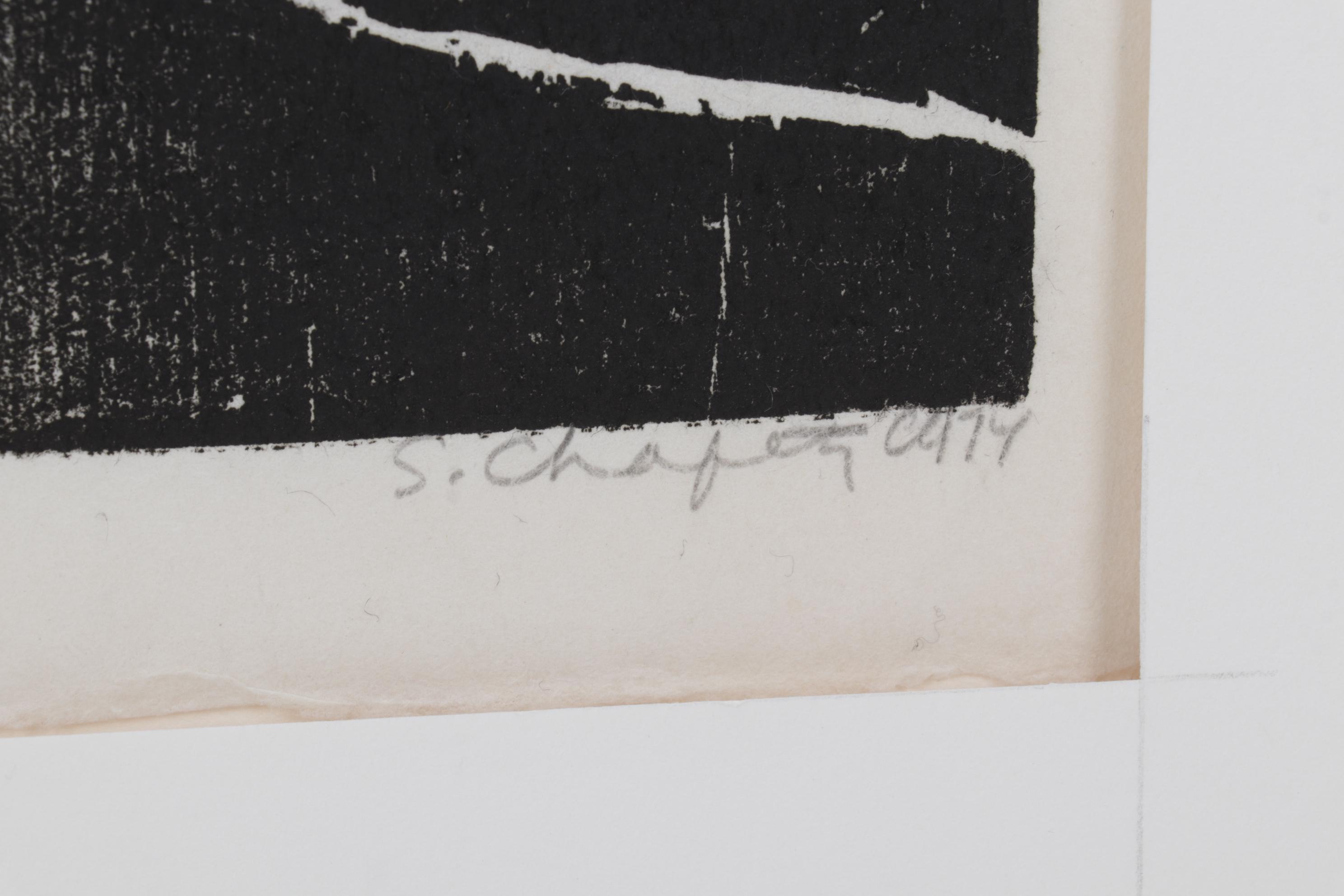 Sidney Chafetz Woodcut "John Barth," 1974