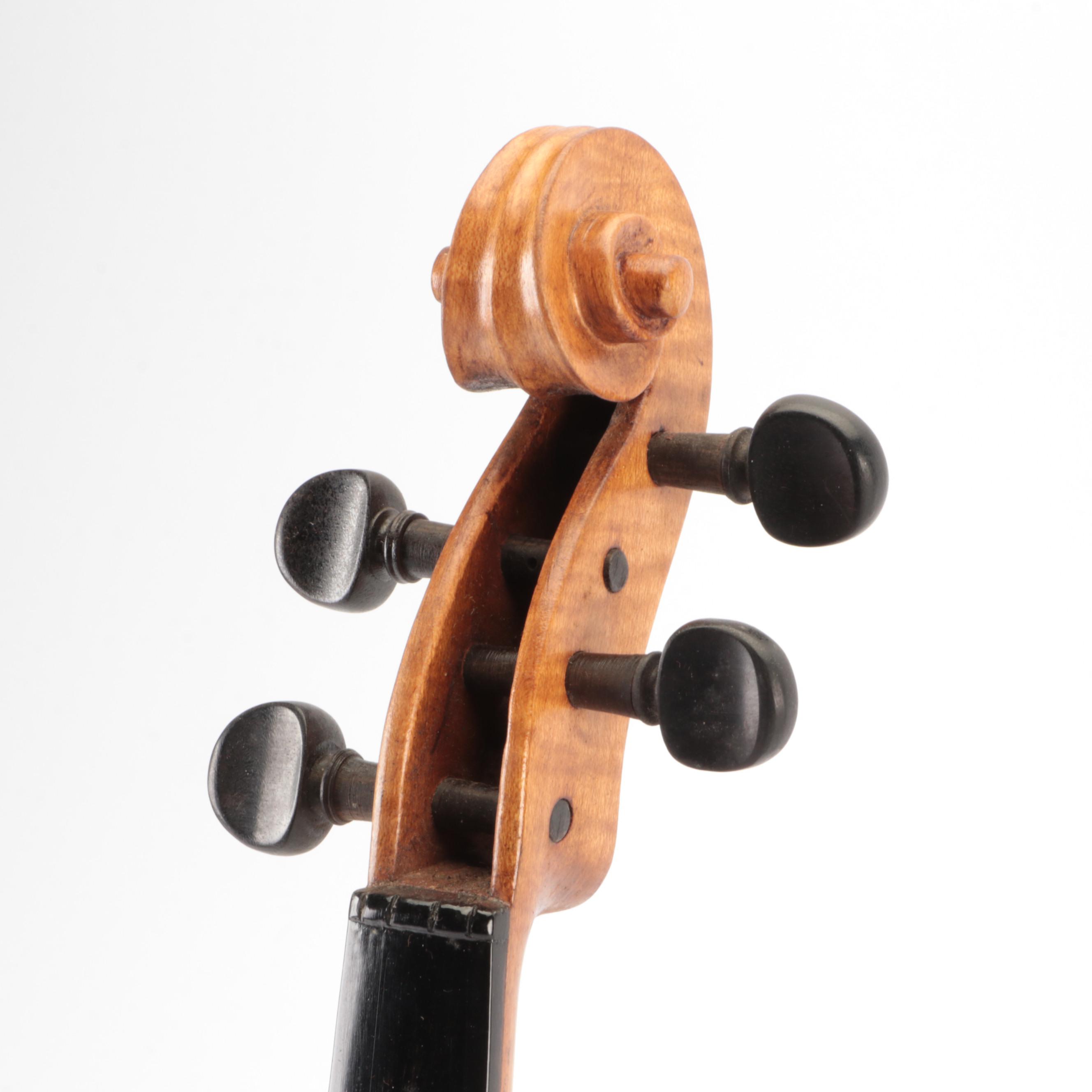 Stradivarius Replica Spruce, Maple and Ebony 4/4 Violin with Bows, Coffin Case