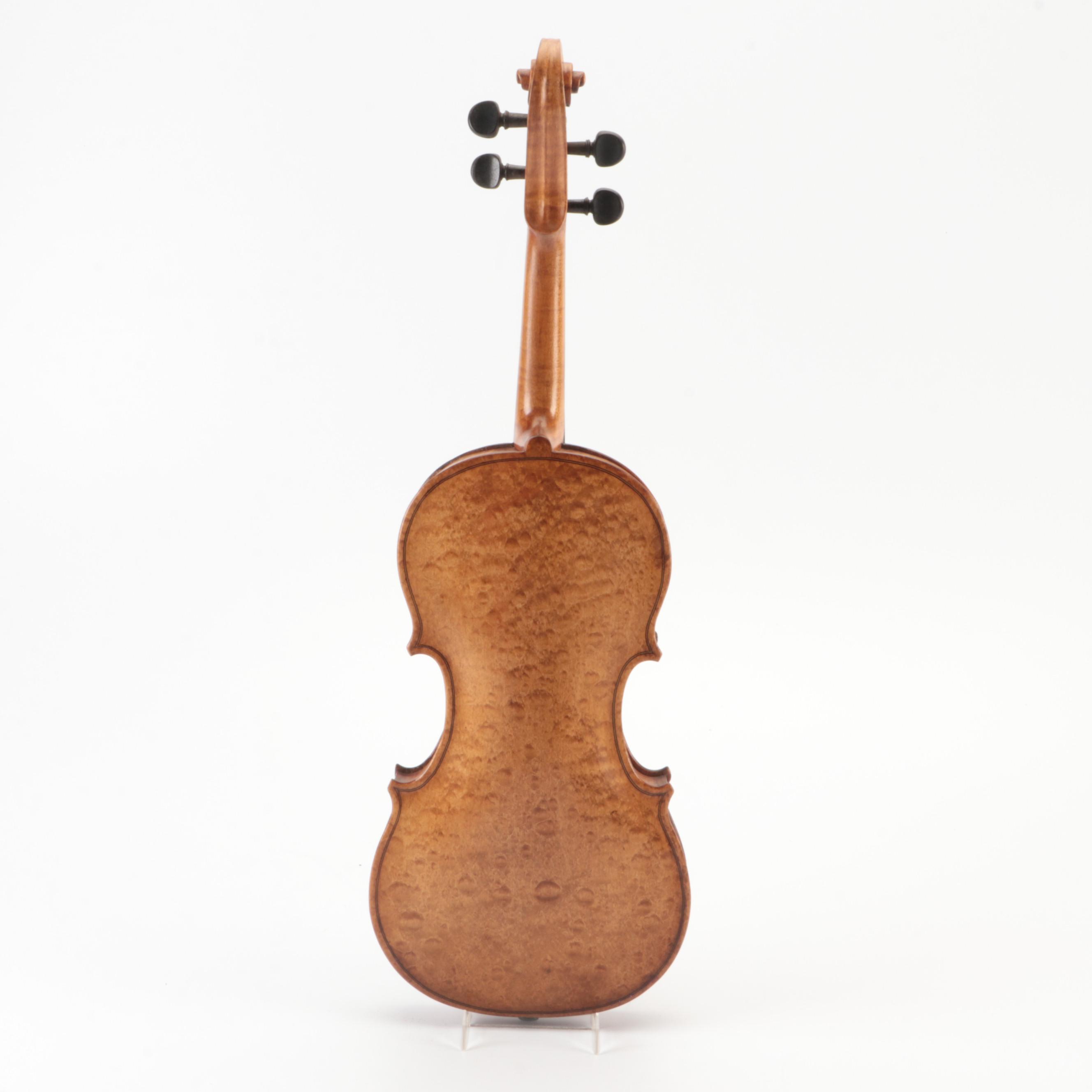 Stradivarius Replica Spruce, Maple and Ebony 4/4 Violin with Bows, Coffin Case