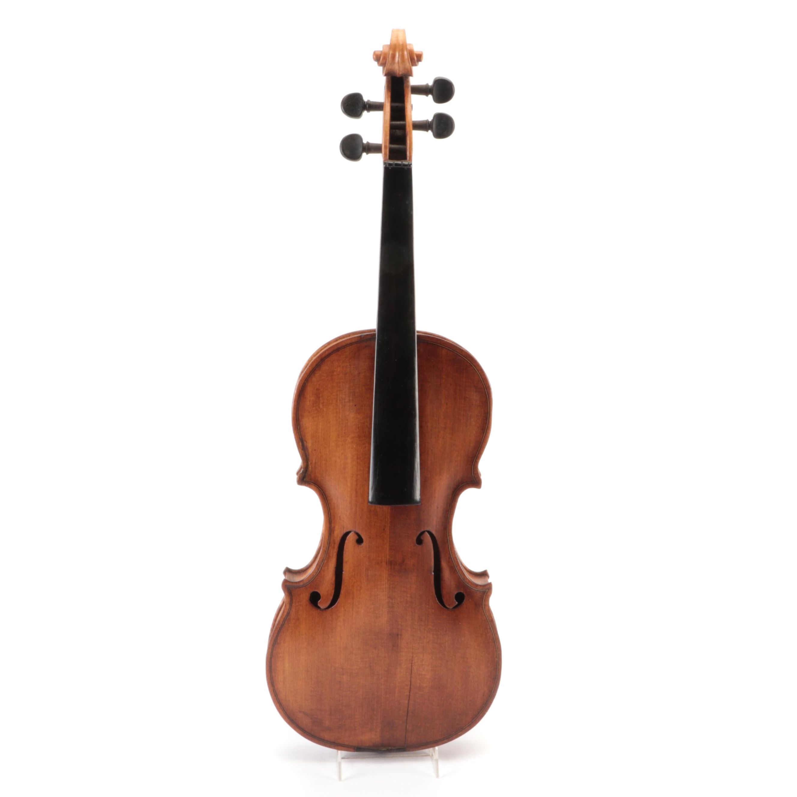 Stradivarius Replica Spruce, Maple and Ebony 4/4 Violin with Bows, Coffin Case