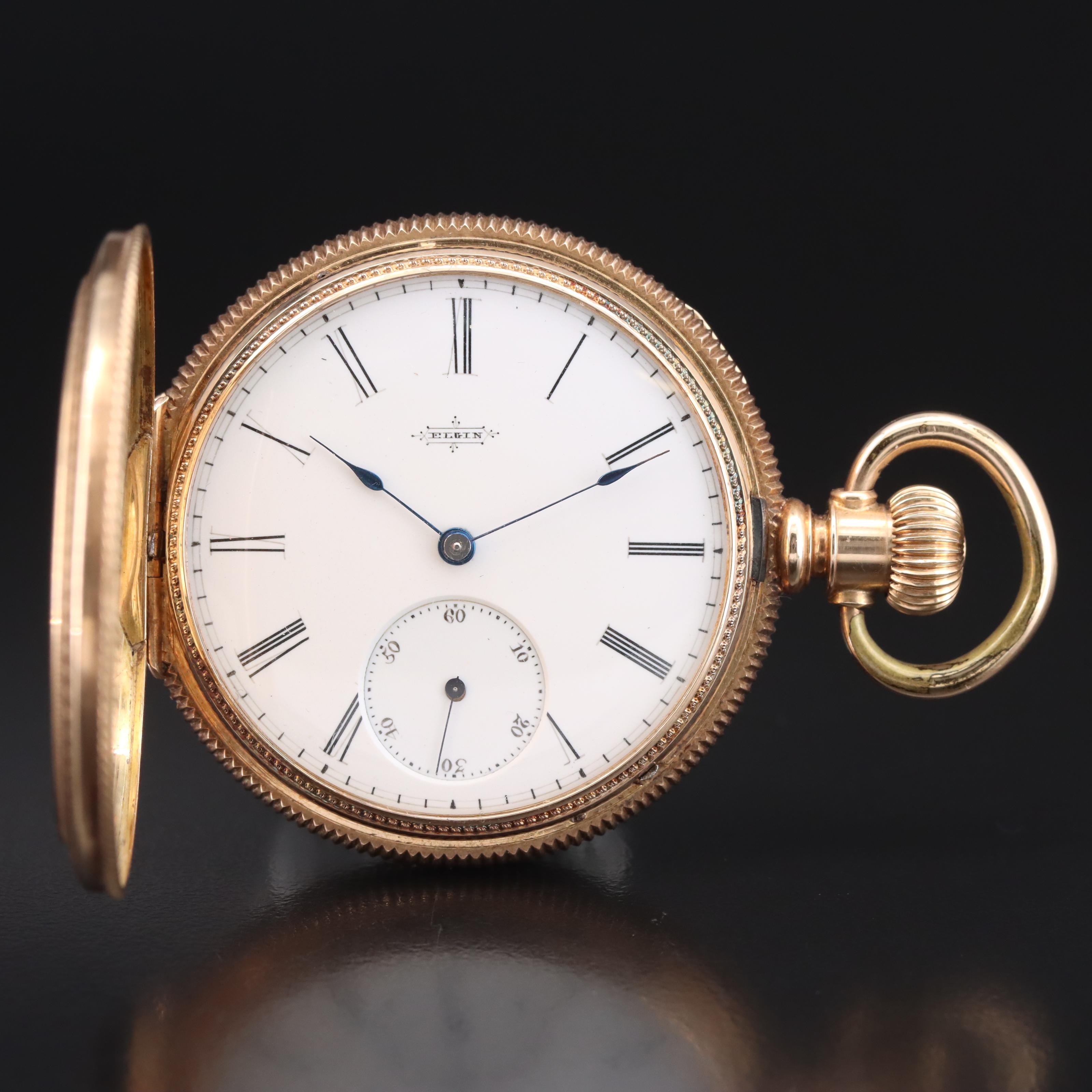 14K Elgin Hunting Case Pocket Watch