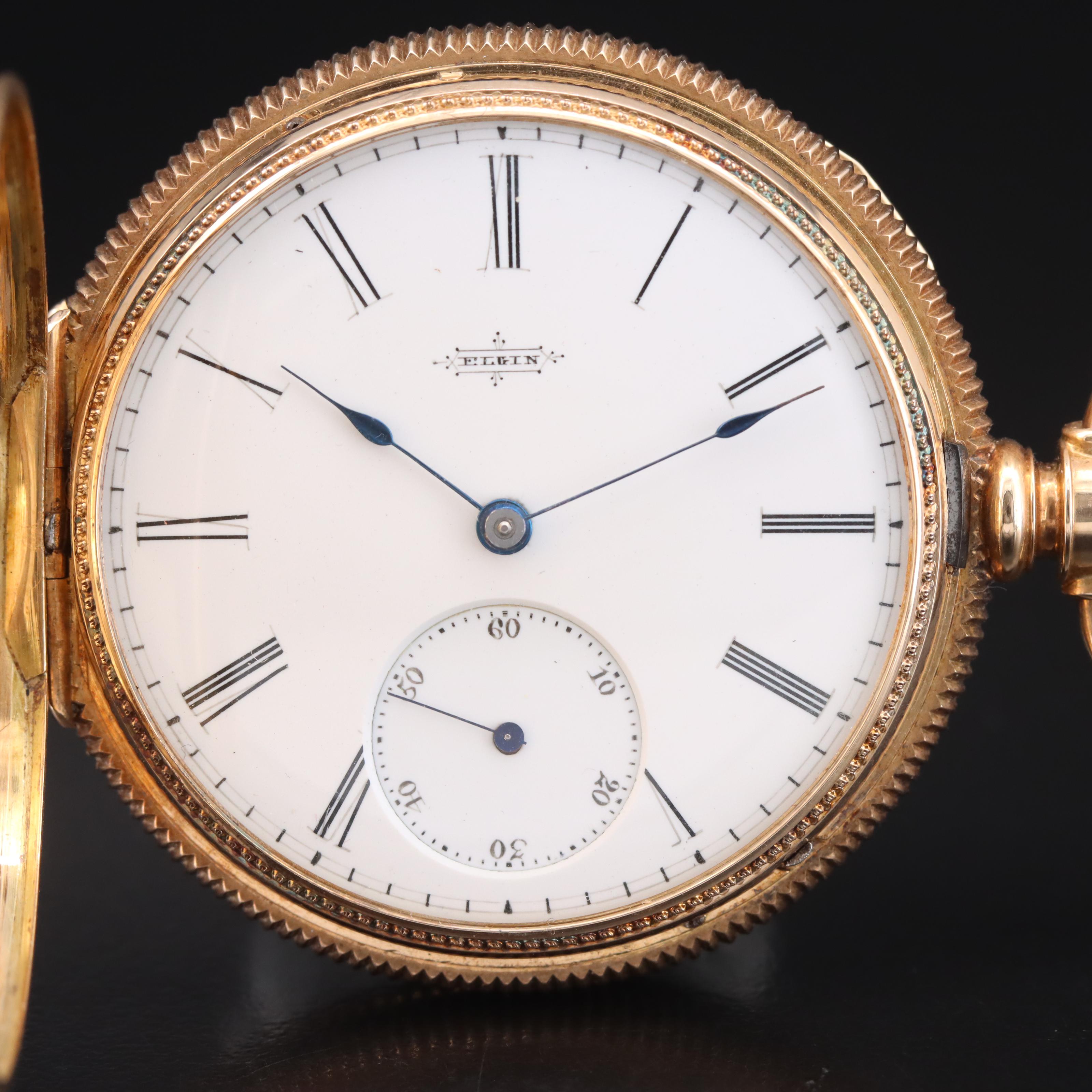 14K Elgin Hunting Case Pocket Watch