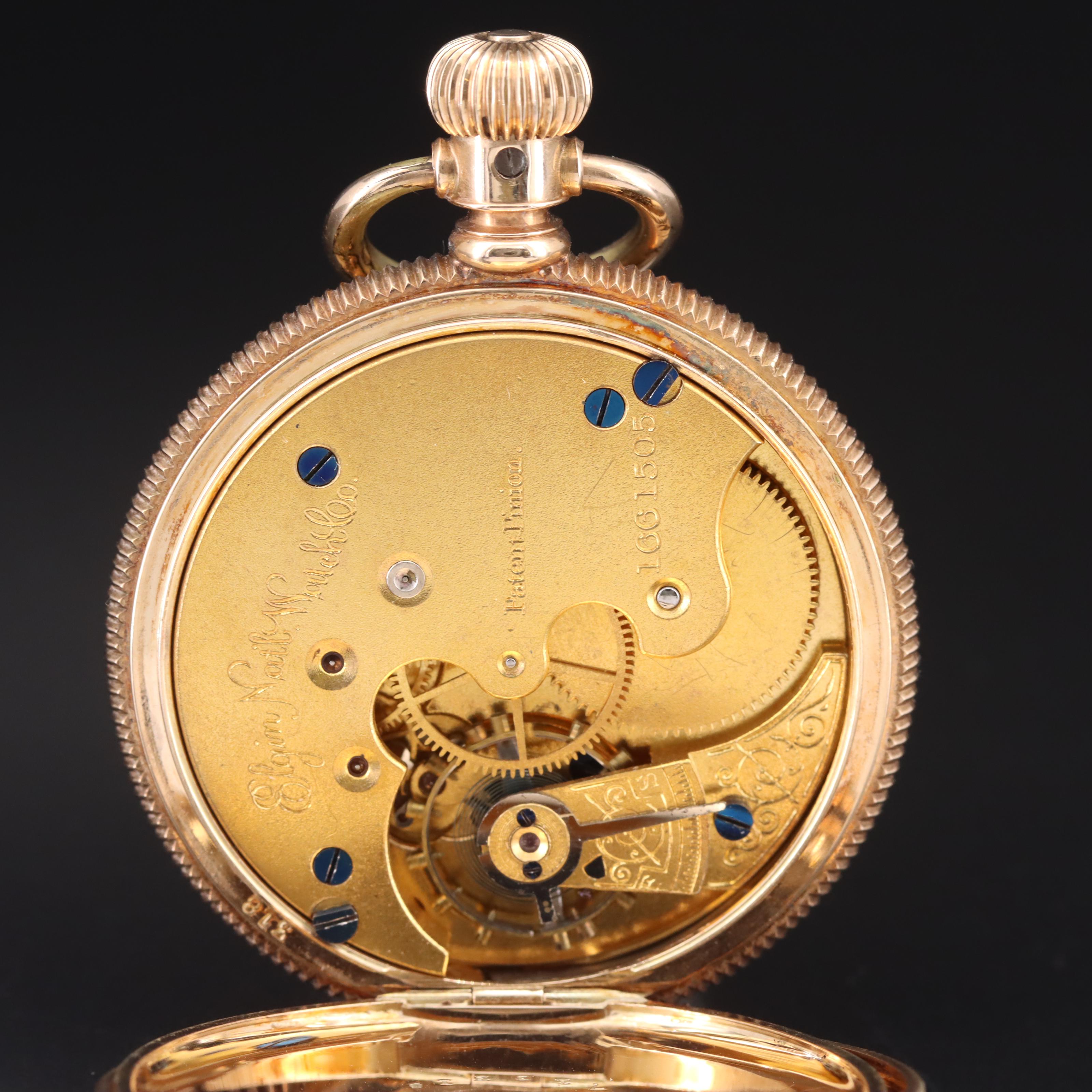 14K Elgin Hunting Case Pocket Watch