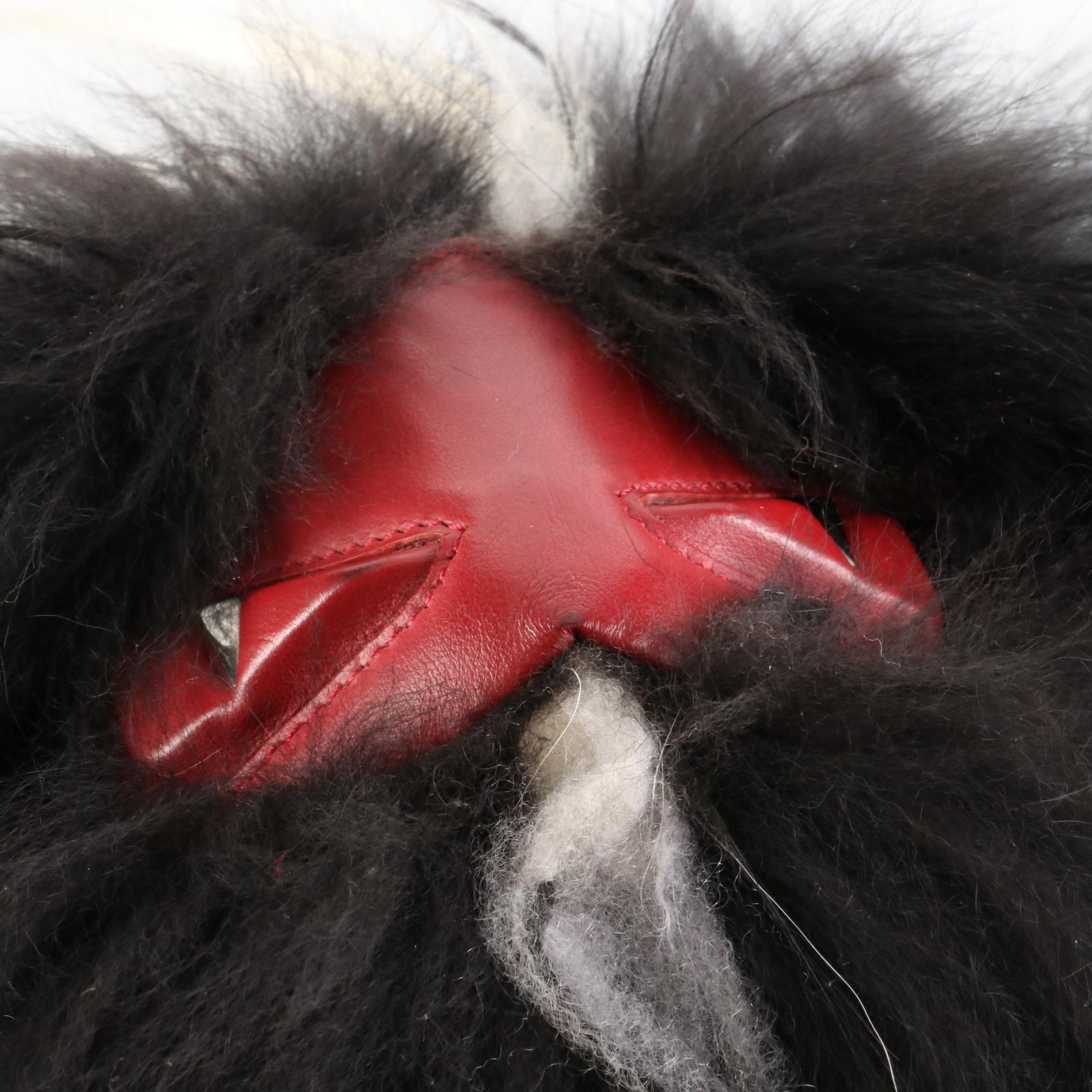 Fendi Monster Fox Fur and Leather Keychain/Bag Charm