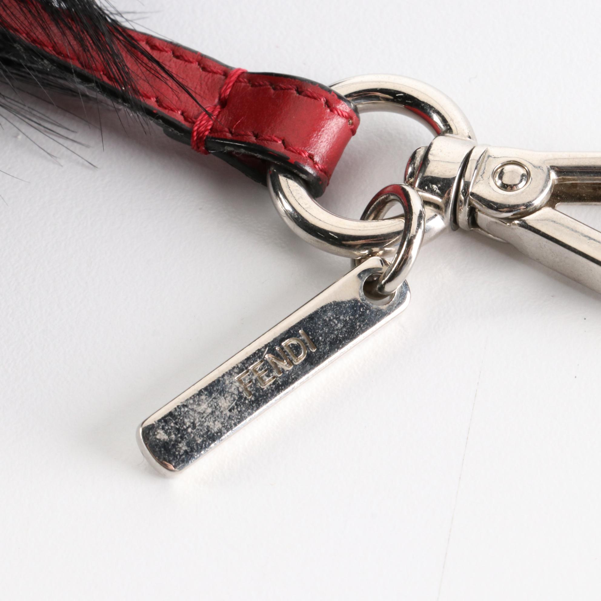 Fendi Monster Fox Fur and Leather Keychain/Bag Charm
