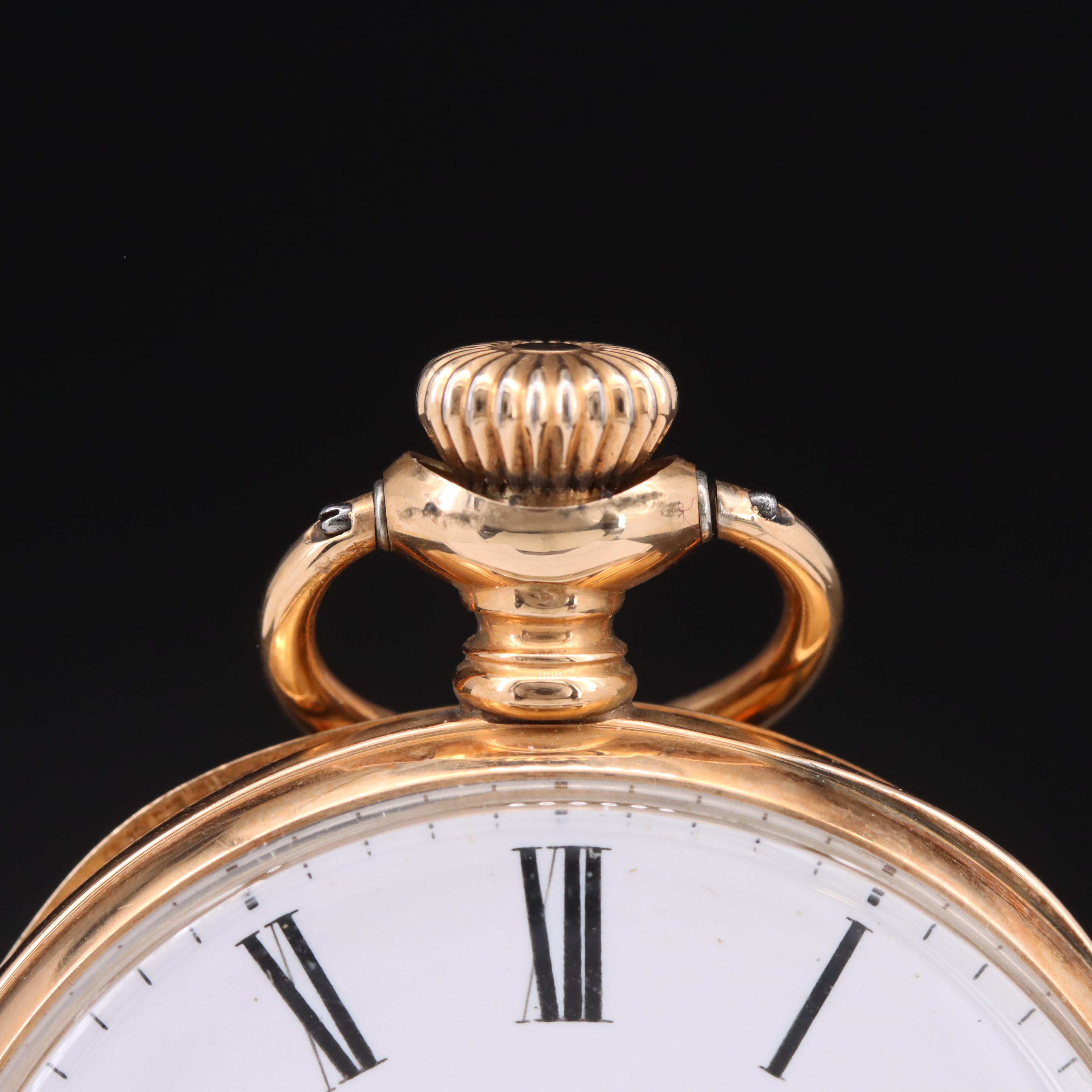 Vintage 14K Van Arken Zenith Pocket Watch