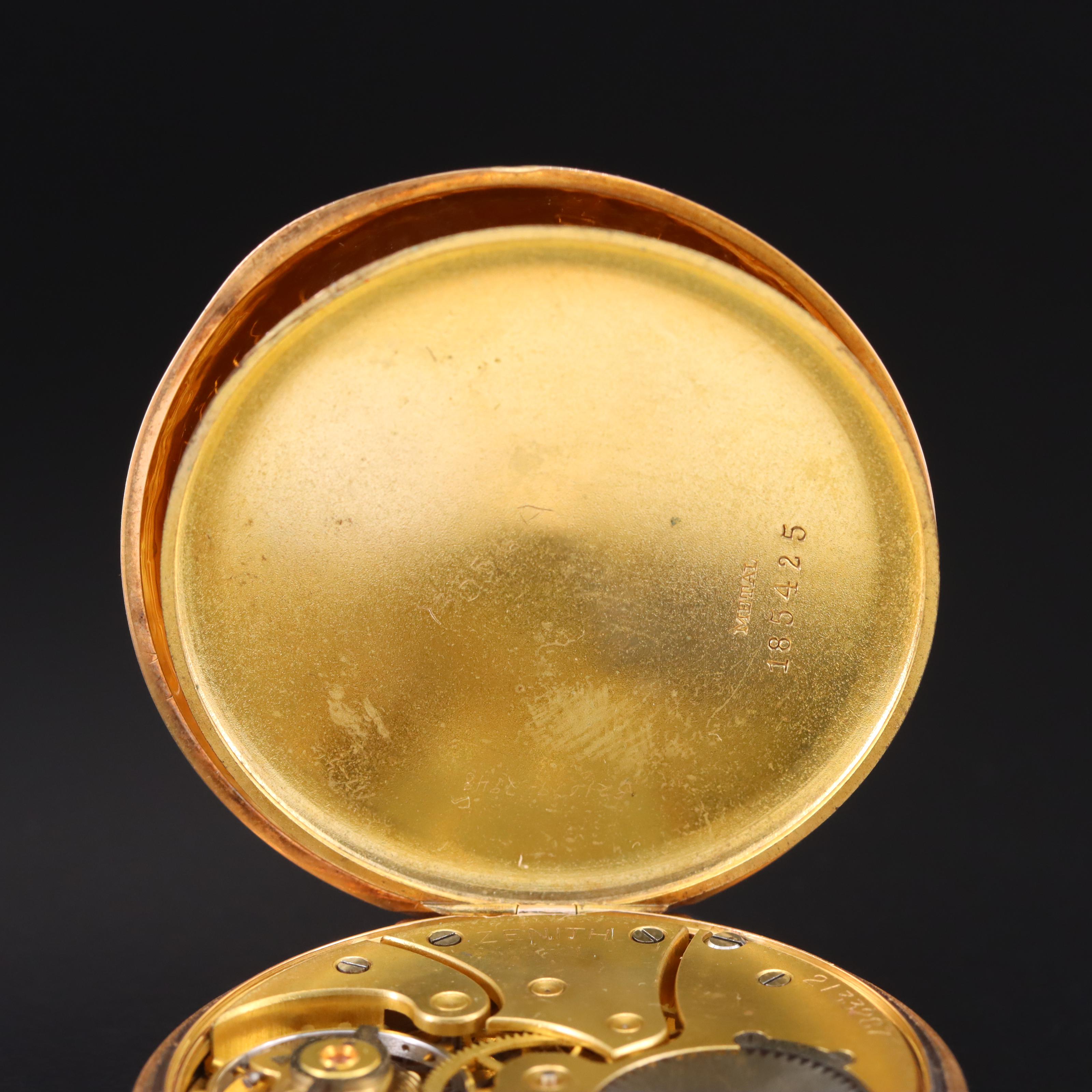 Vintage 14K Van Arken Zenith Pocket Watch