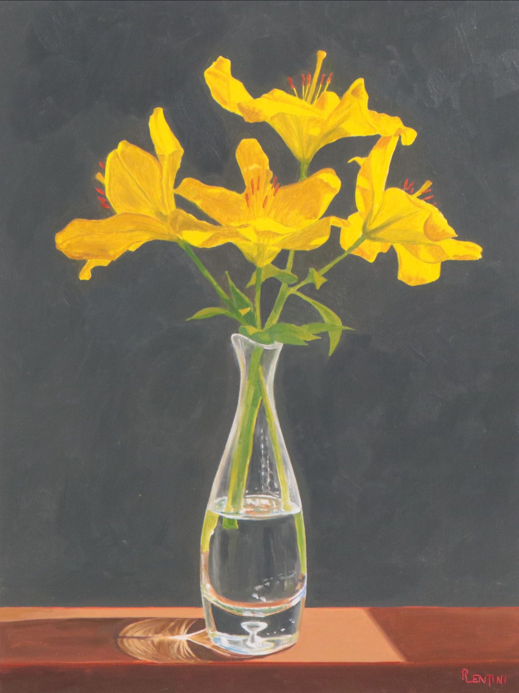 Peter Lentini Still Life Oil Painting "Vitreous Light," 21st Century