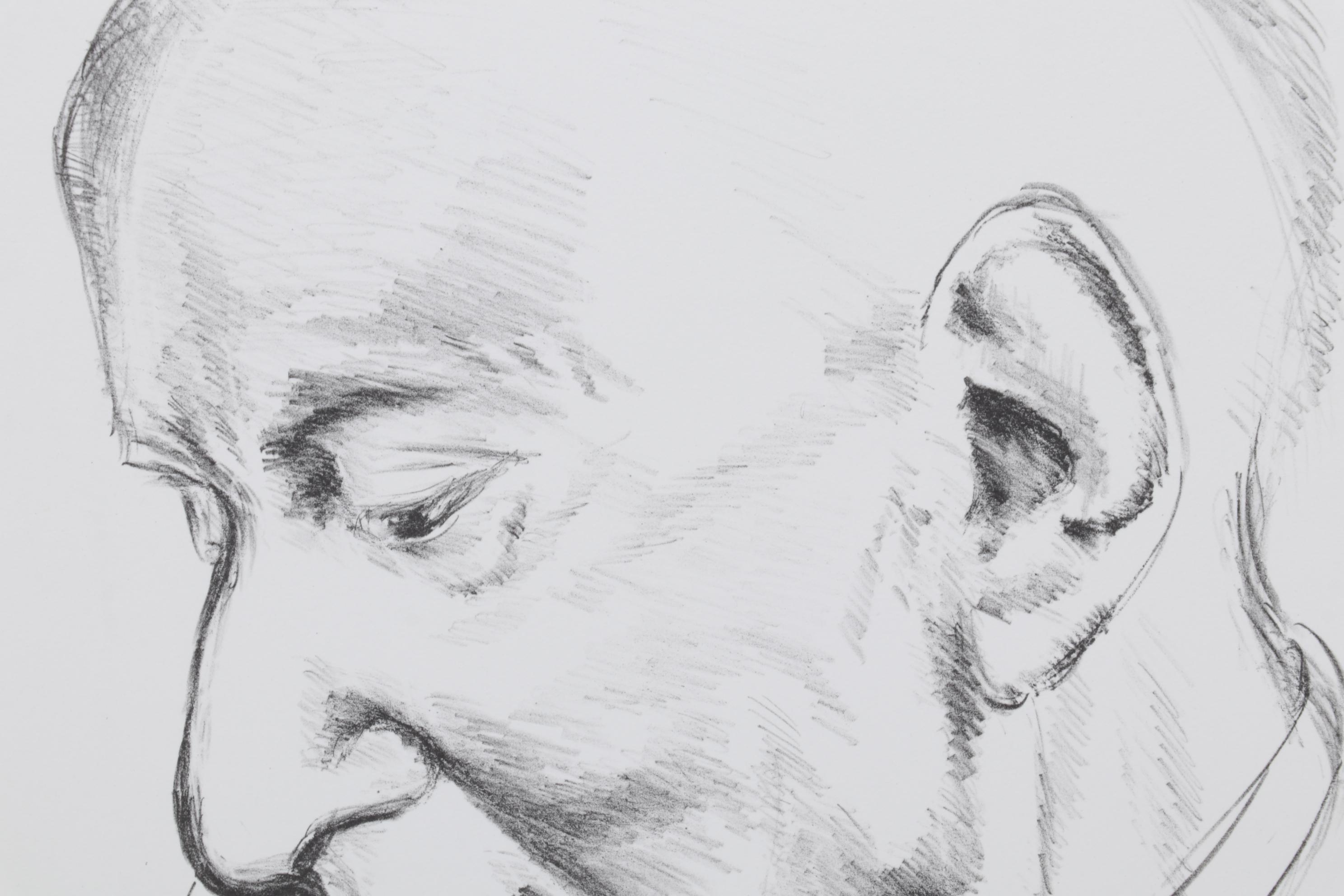 Sidney Chafetz Lithograph "Isaac Bashevis Singer," 1981