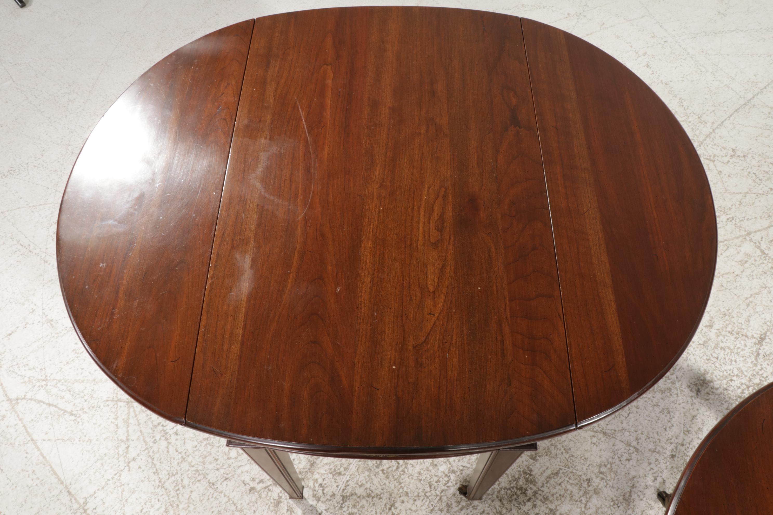 Pair of Ethan Allen "Georgian Court" Cherry Pembroke Tables, Late 20th Century