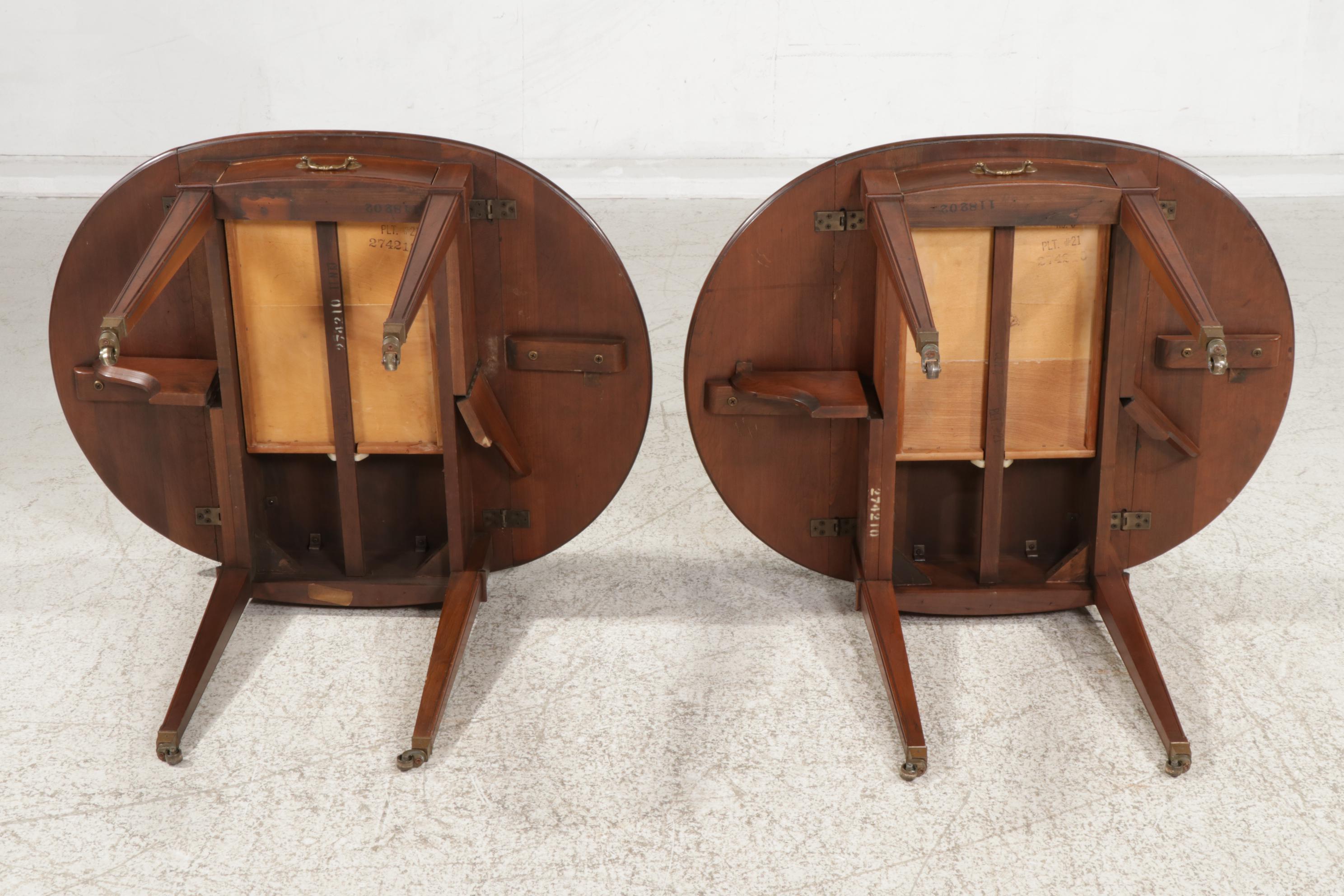 Pair of Ethan Allen "Georgian Court" Cherry Pembroke Tables, Late 20th Century