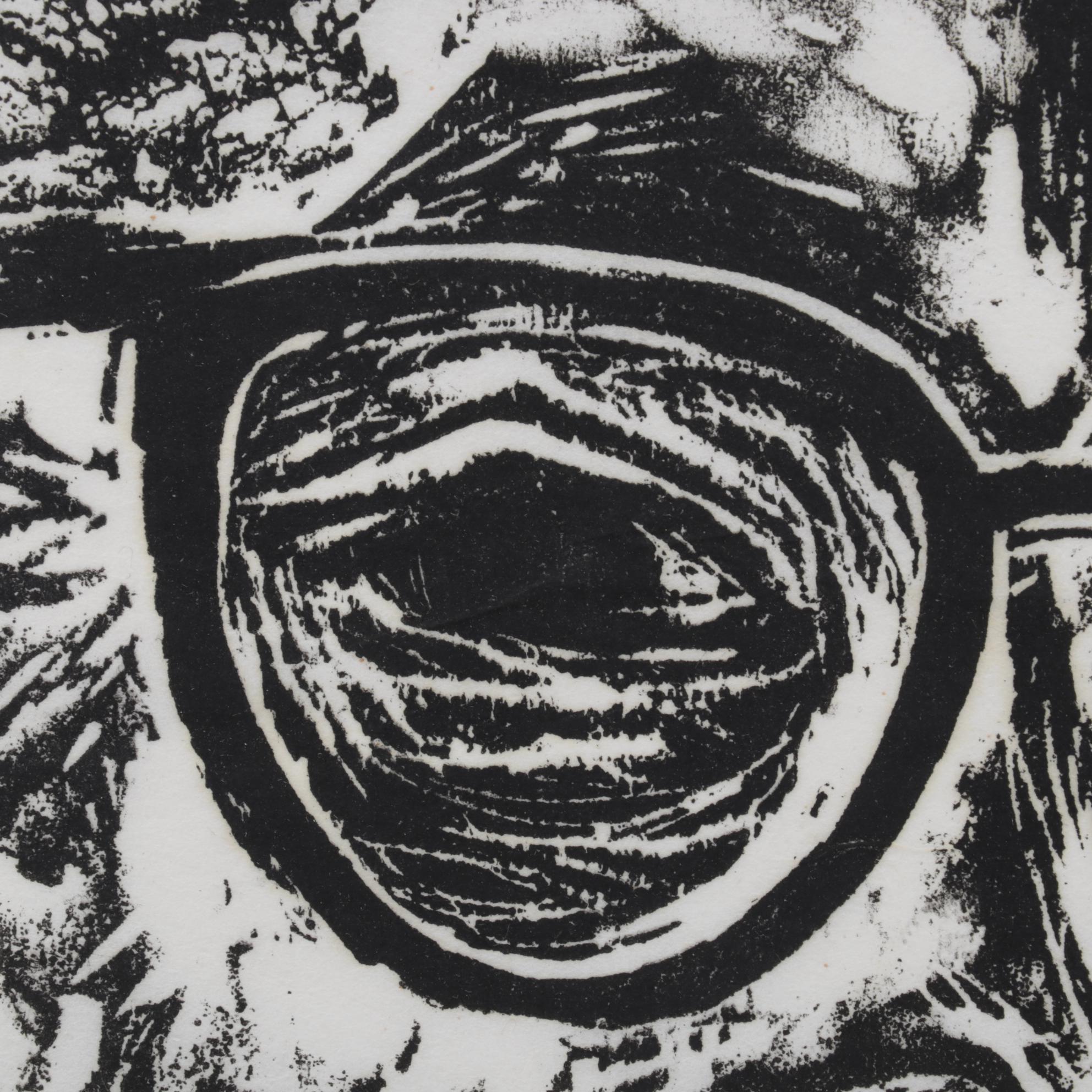 Sidney Chafetz Woodcut "A. J. Muste," 1967