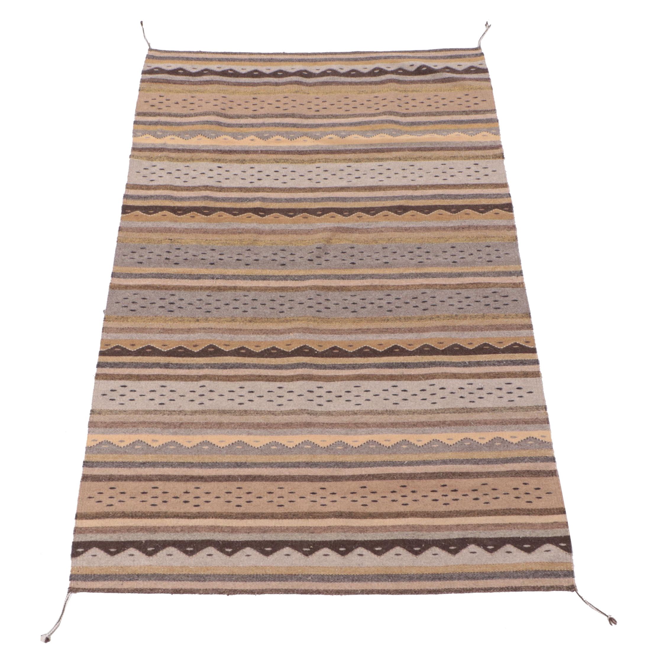 4'2 x 6'7 Handwoven Marcos Bautista Mexican Zapotec Area Rug