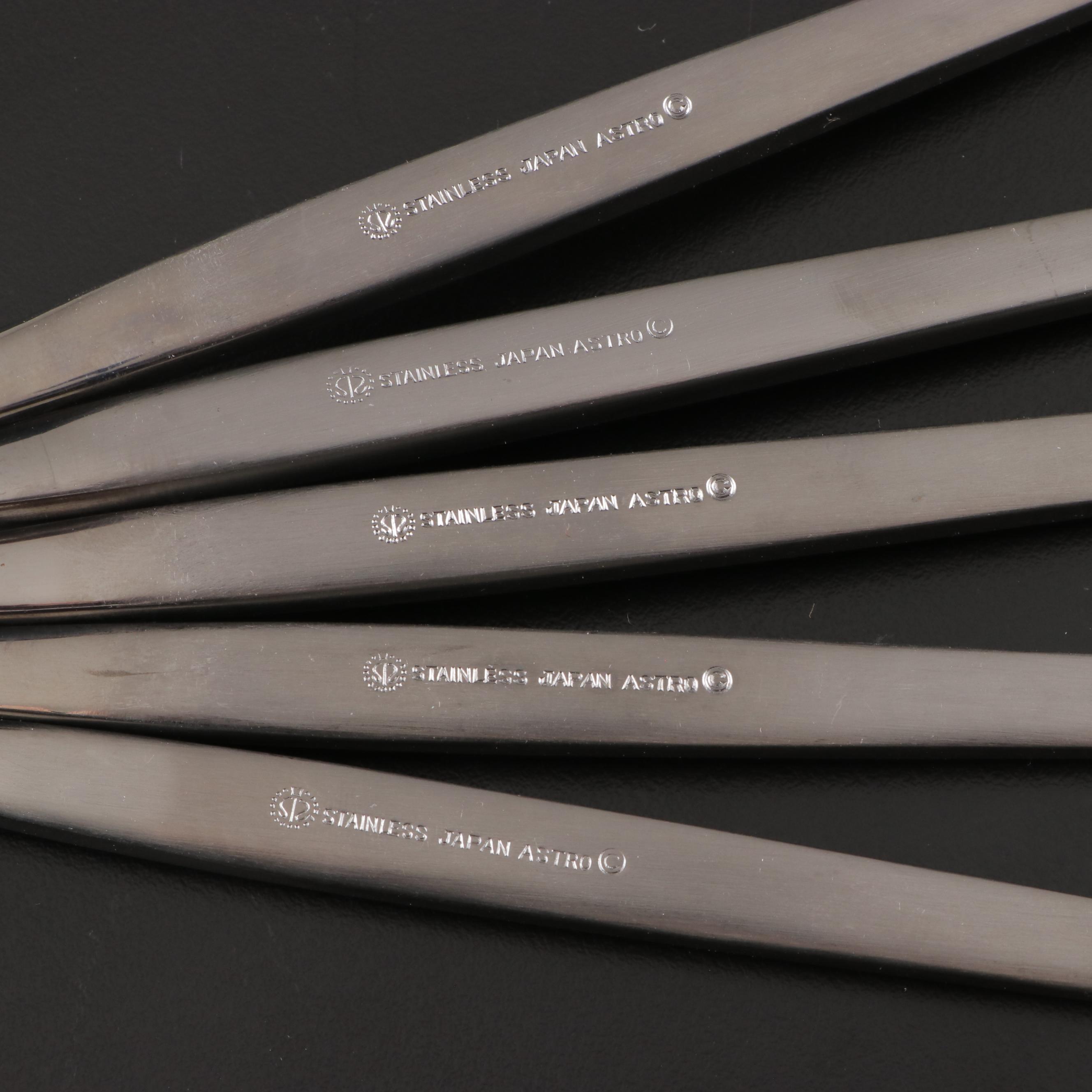 Stanley Roberts Mid Century Modern Style "Astro" Stainless Steel Flatware