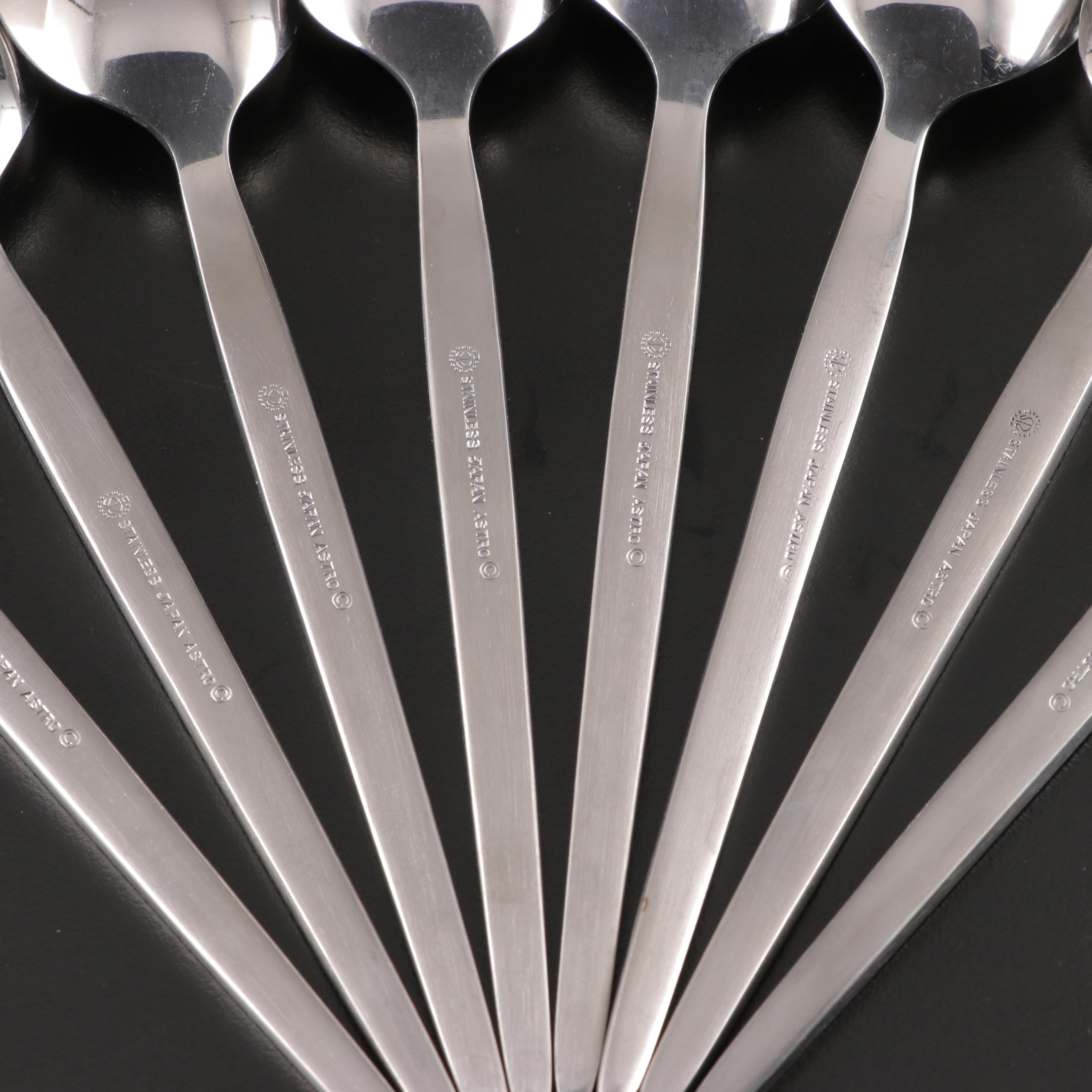 Stanley Roberts Mid Century Modern Style "Astro" Stainless Steel Flatware