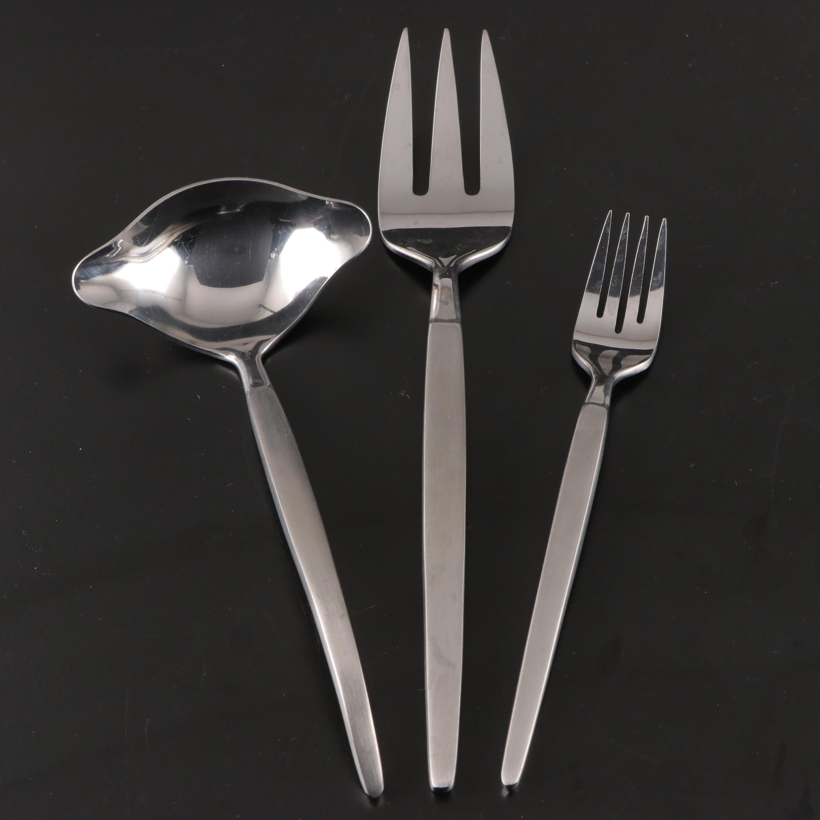 Stanley Roberts Mid Century Modern Style "Astro" Stainless Steel Flatware