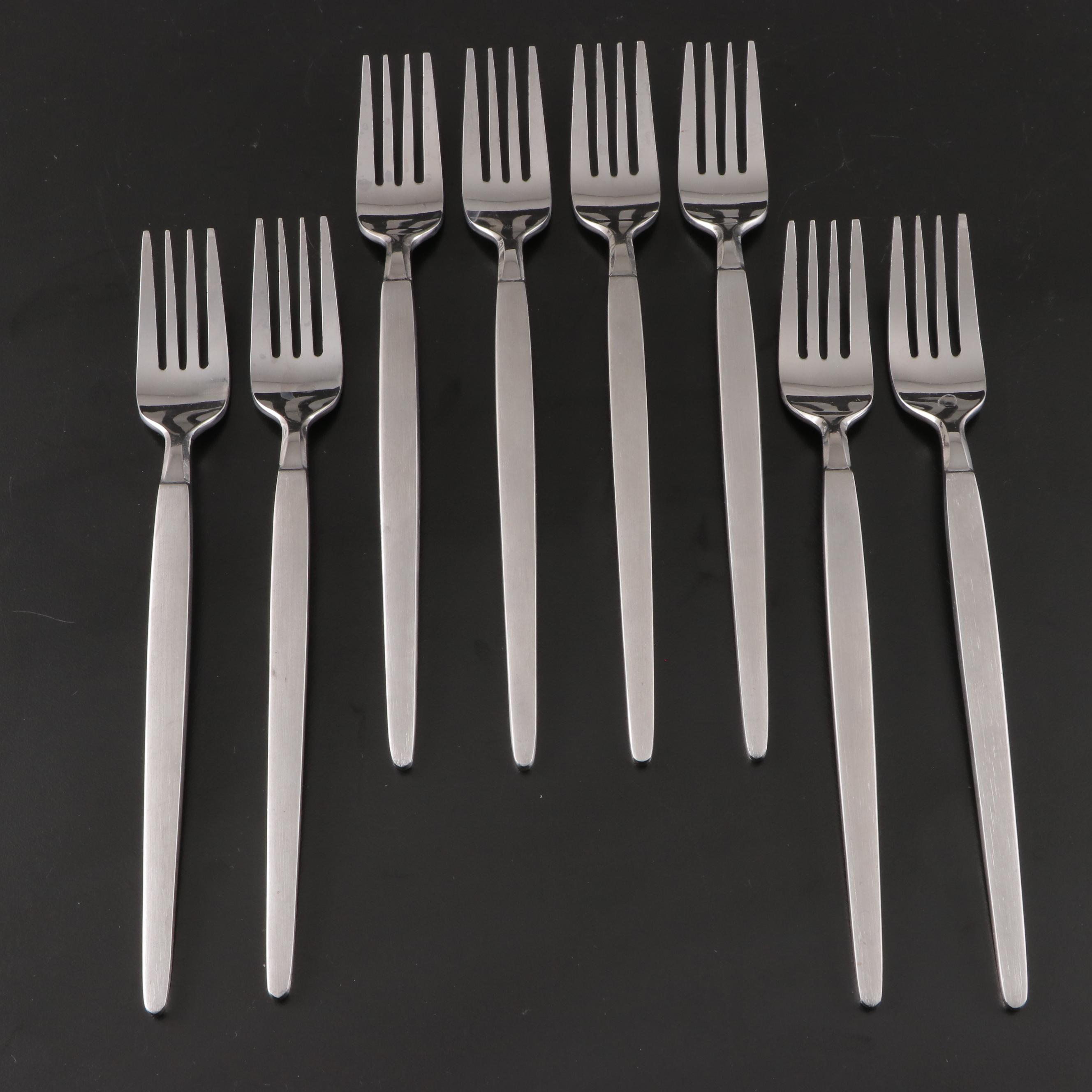 Stanley Roberts Mid Century Modern Style "Astro" Stainless Steel Flatware