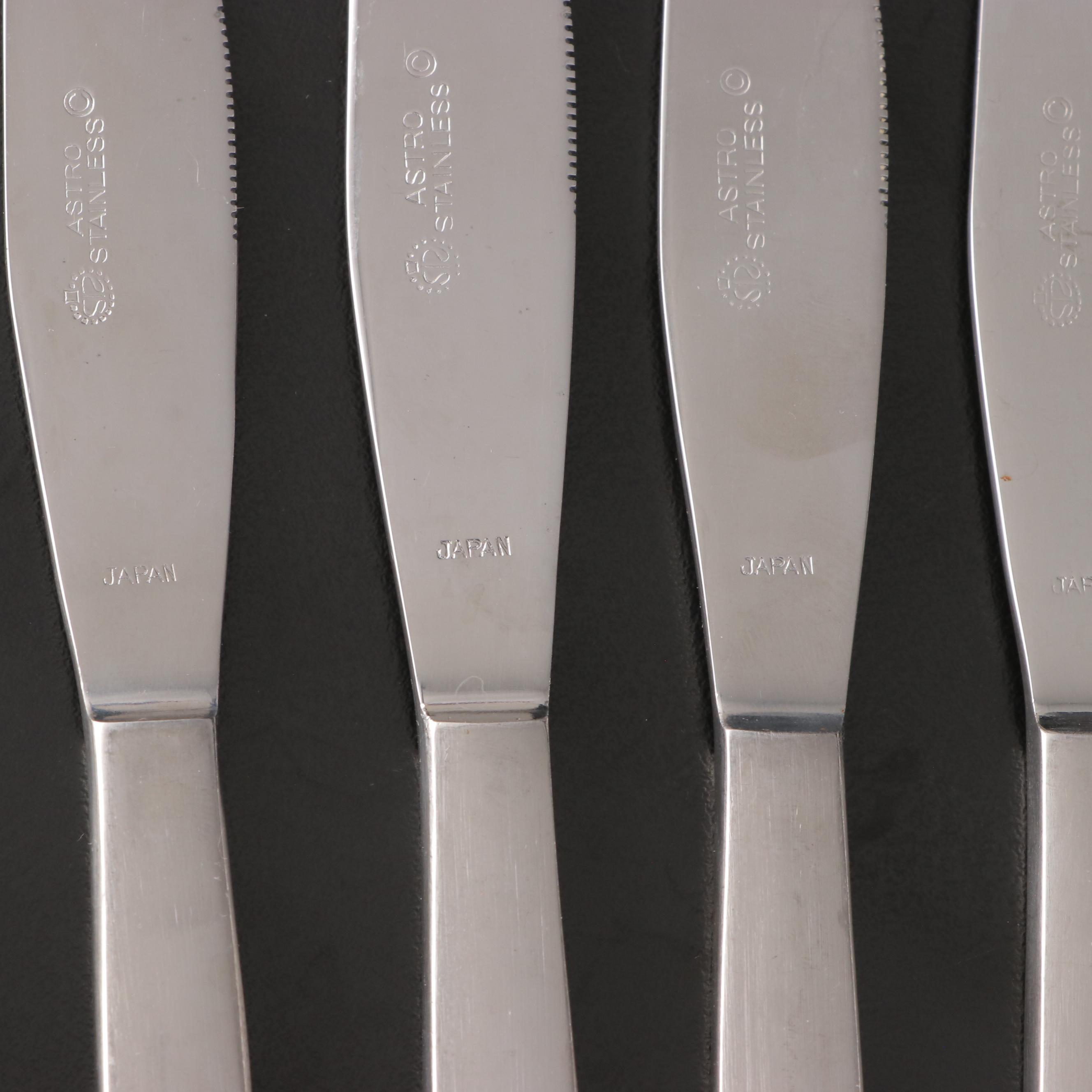 Stanley Roberts Mid Century Modern Style "Astro" Stainless Steel Flatware