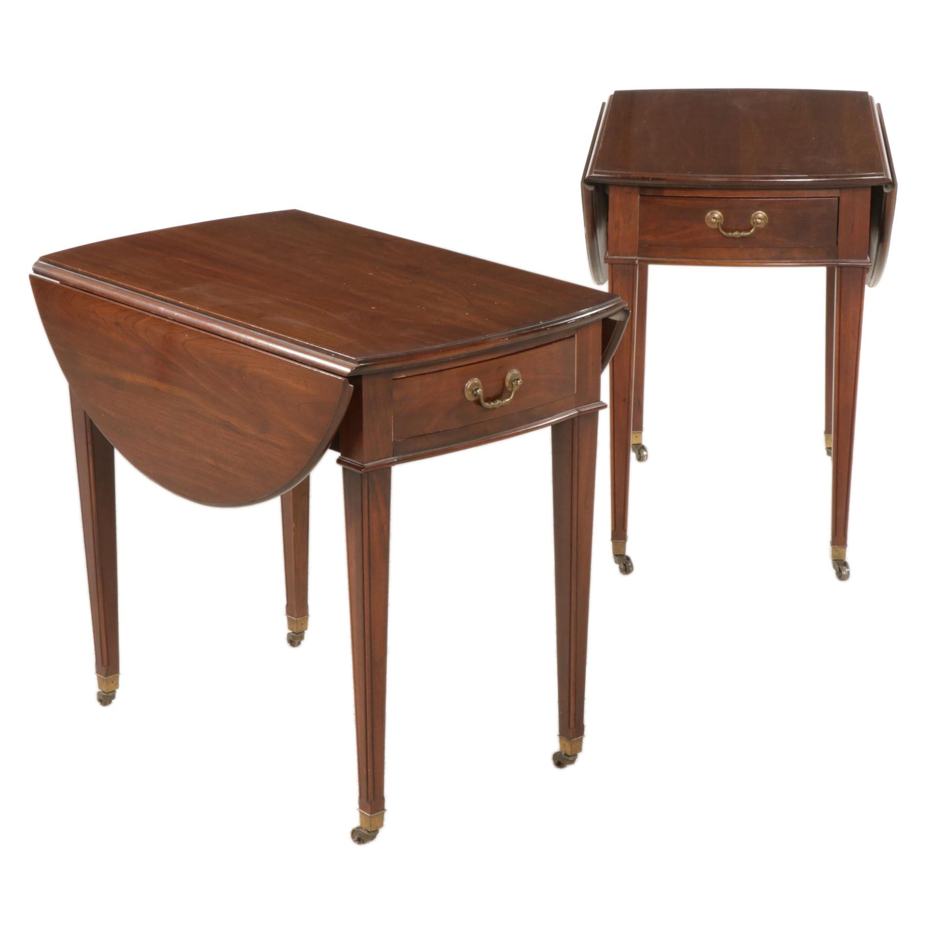 Pair of Ethan Allen "Georgian Court" Cherry Pembroke Tables, Late 20th Century