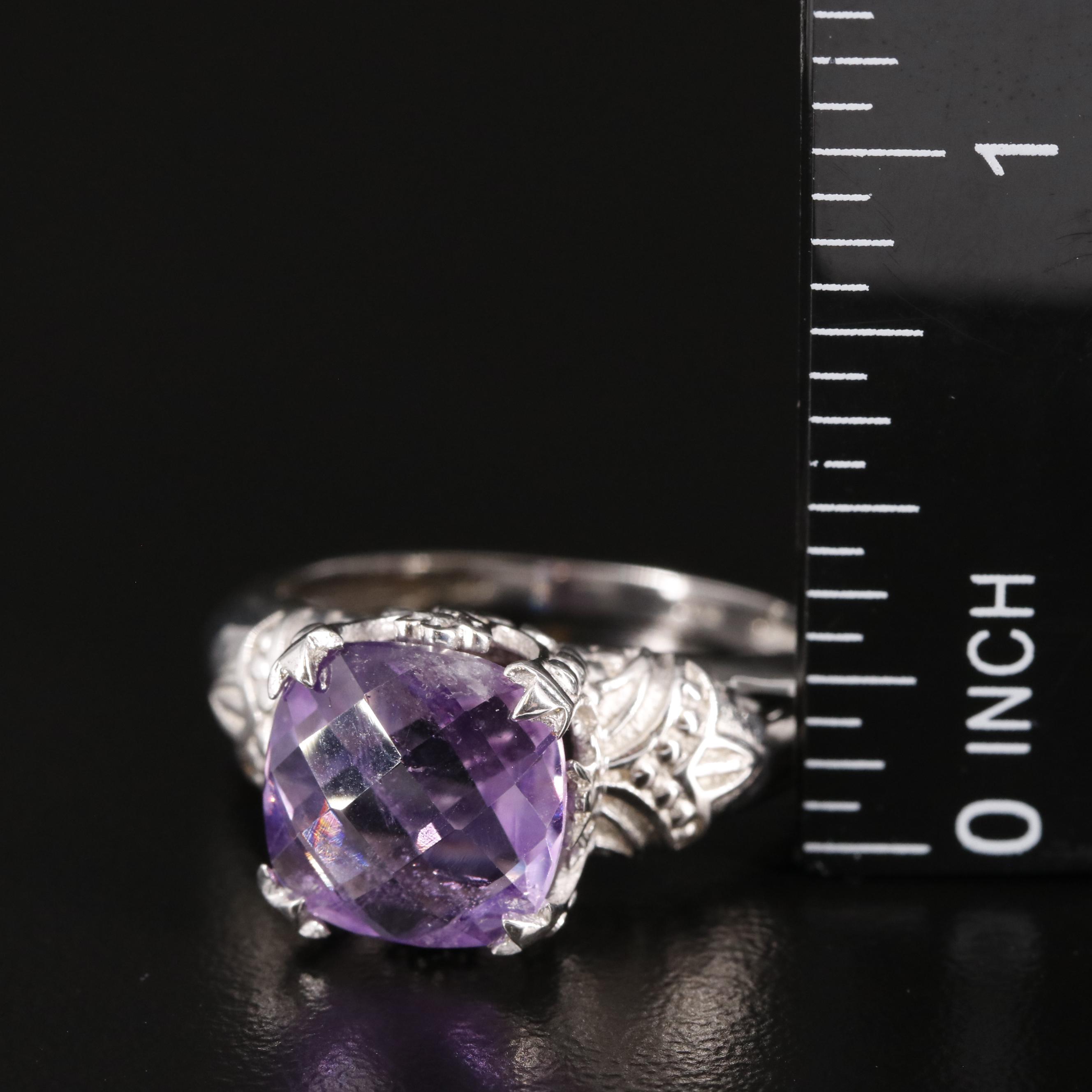 Sterling Amethyst Ring with Accents