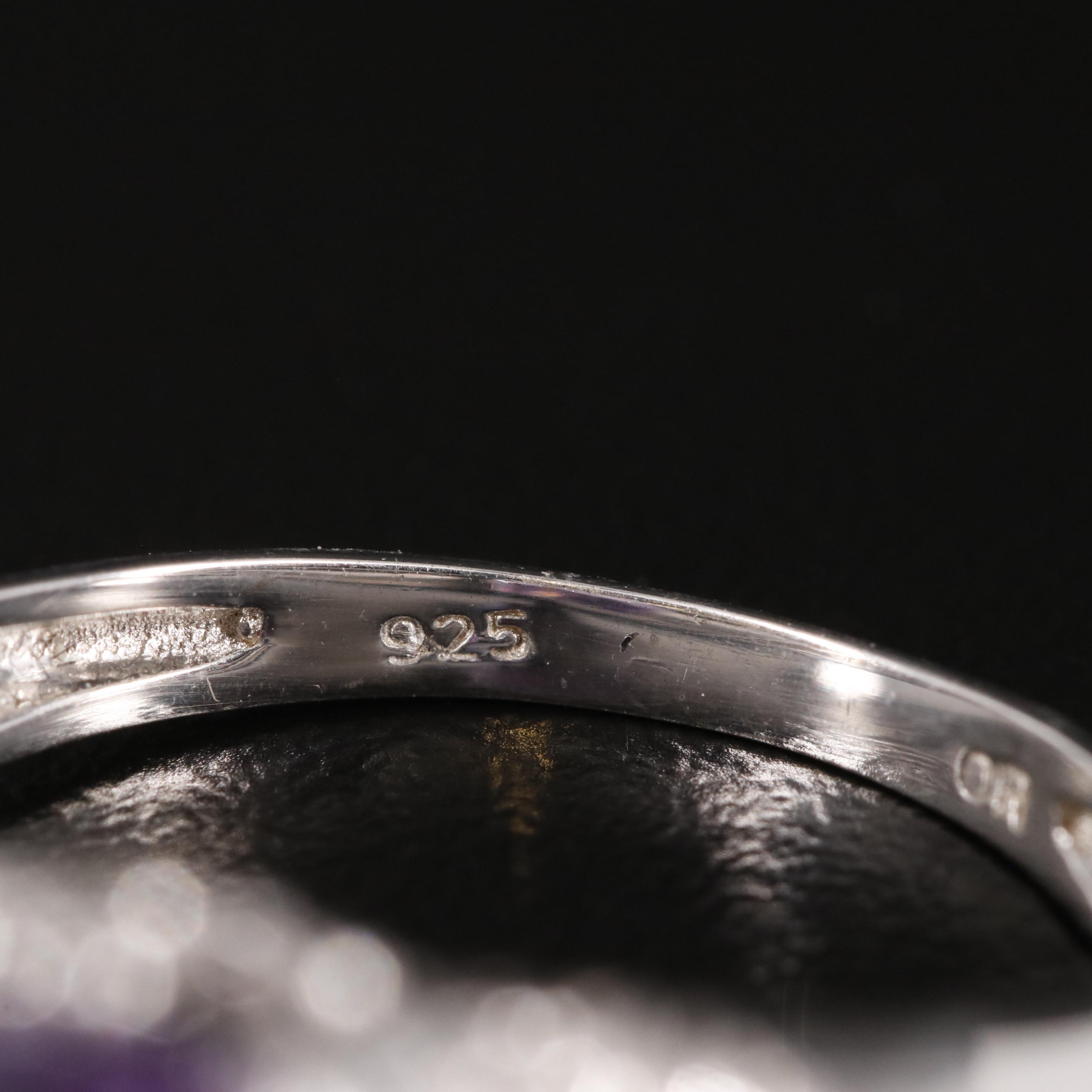 Sterling Amethyst Ring with Accents