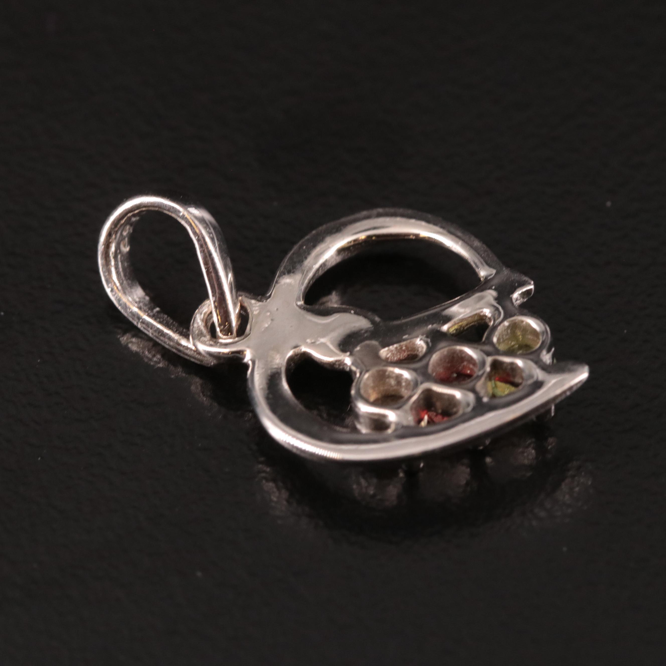 Sterling Citrine, Peridot and Garnet Pendant