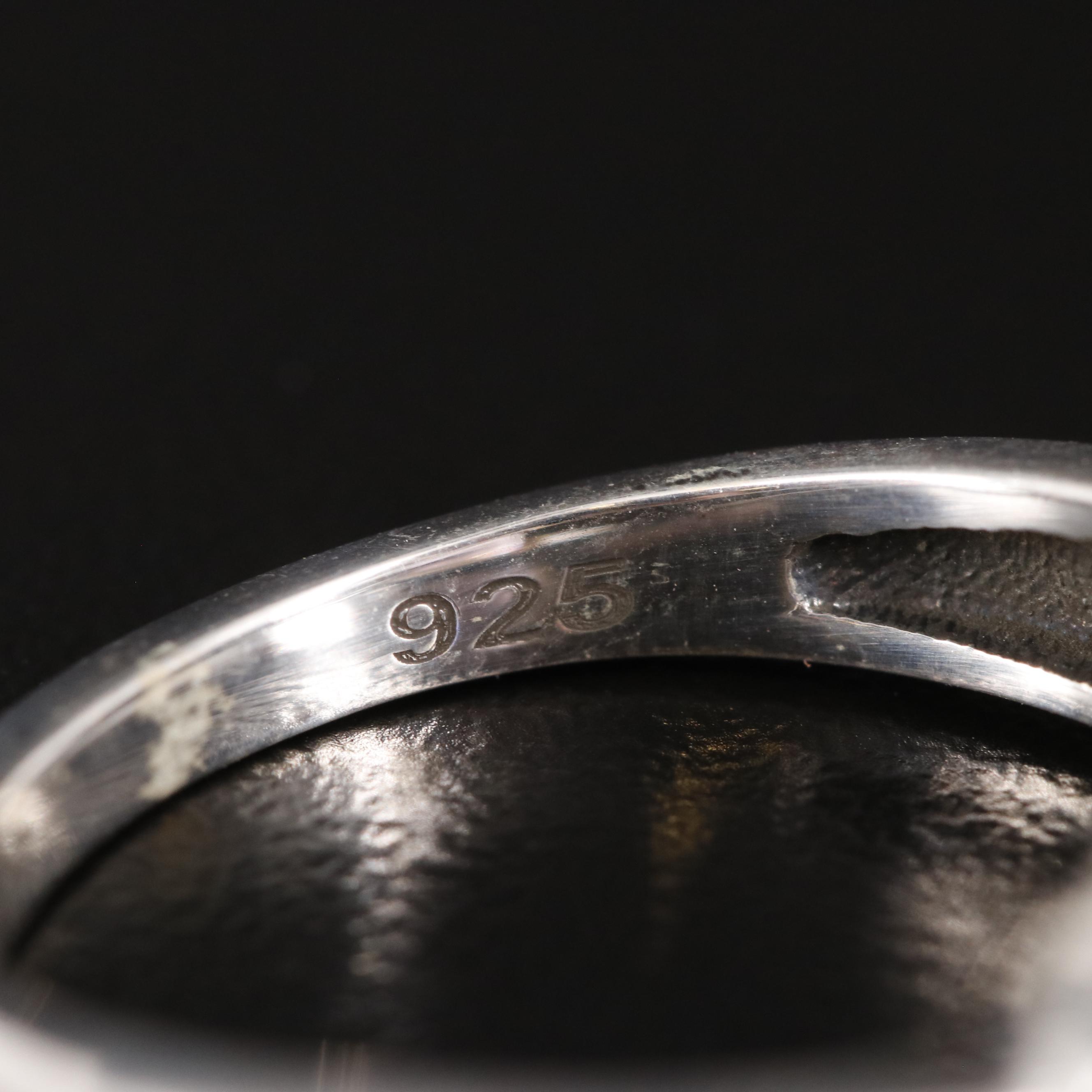 Sterling Amethyst Scrollwork Ring