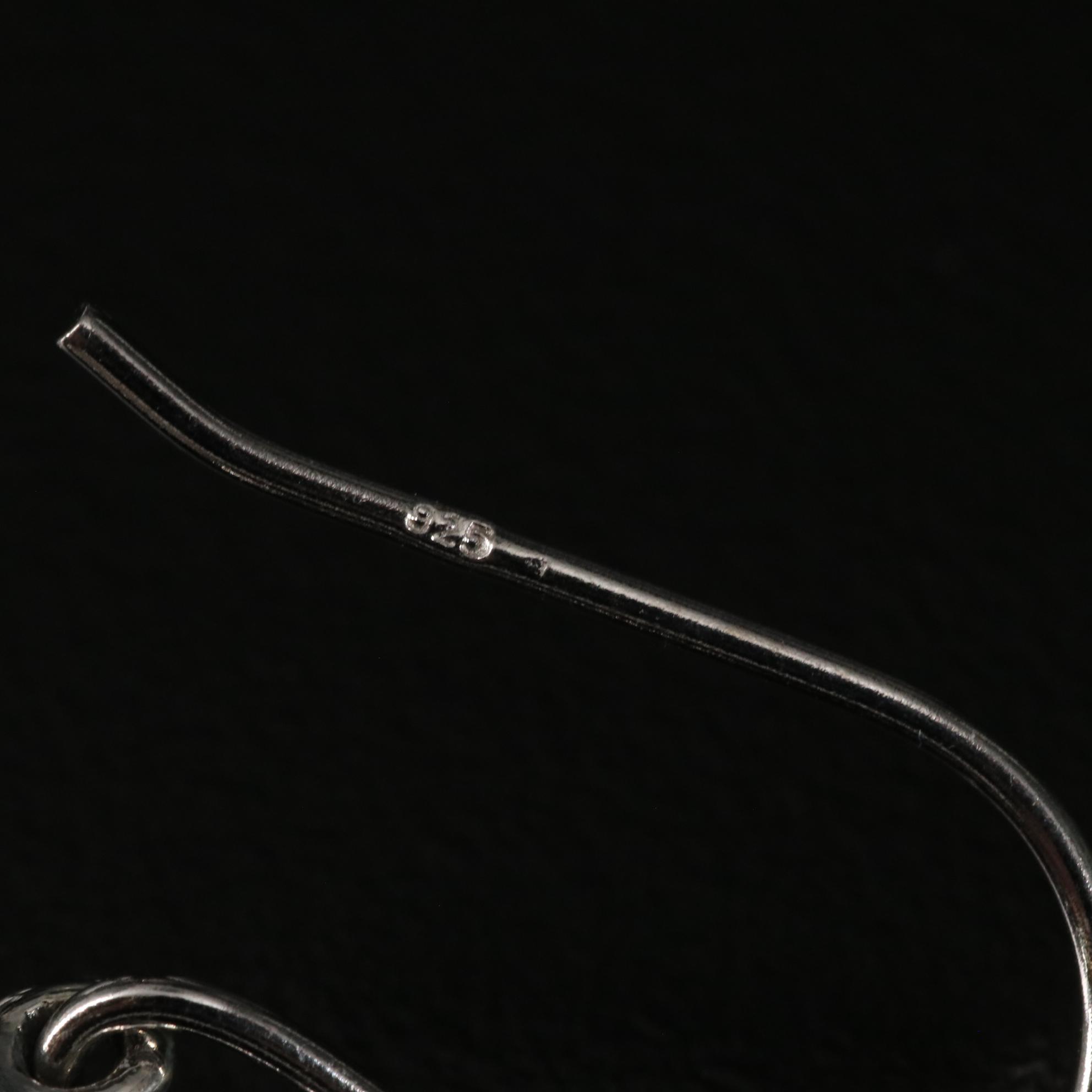 Sterling Blue Topaz Scrollwork Drop Earrings