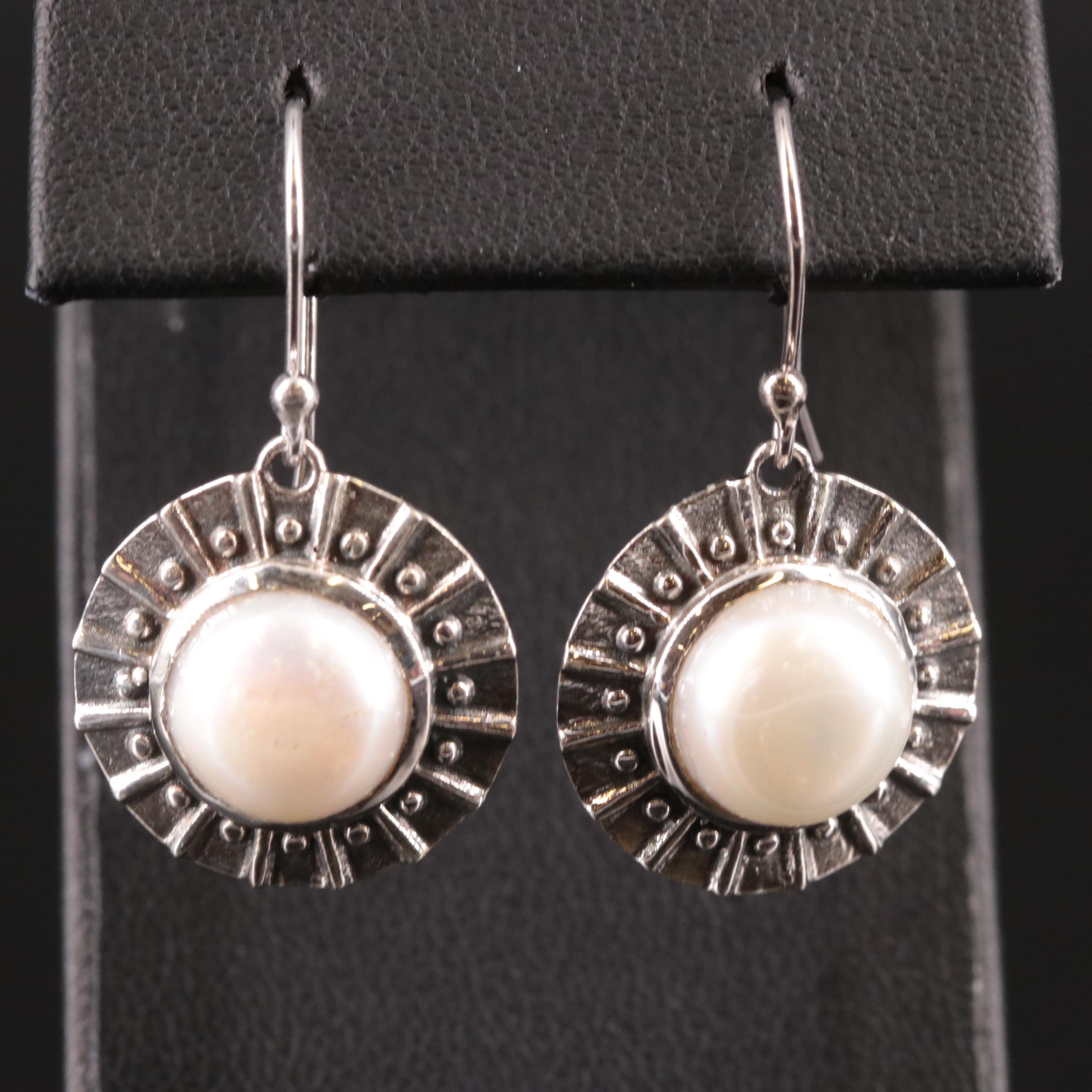 Sterling Cultured Pearl Dangle Earrings