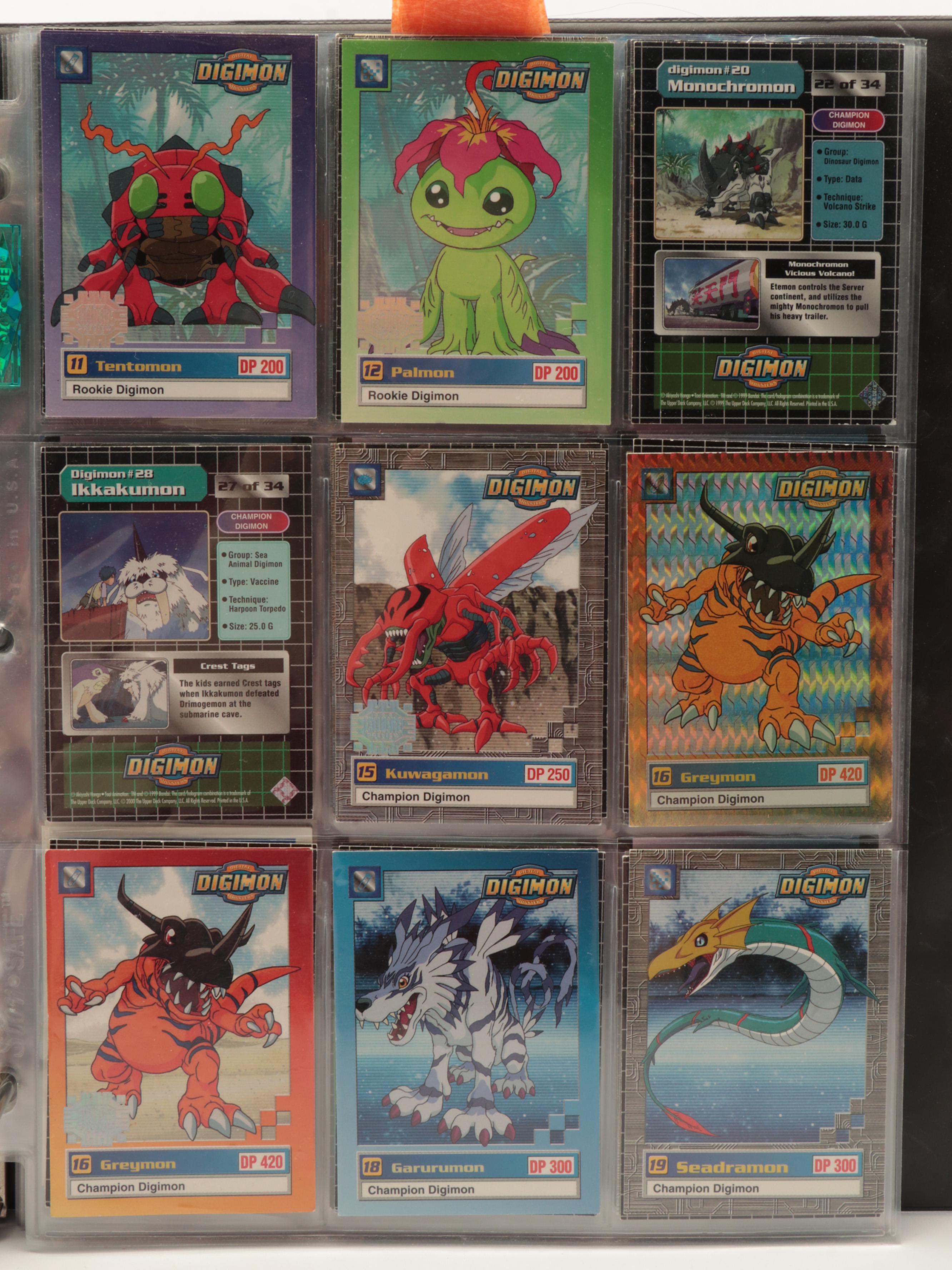 Pokémon and Digimon Trading Cards with Meowth Fruit Roll Up Promo 1990s–2000s