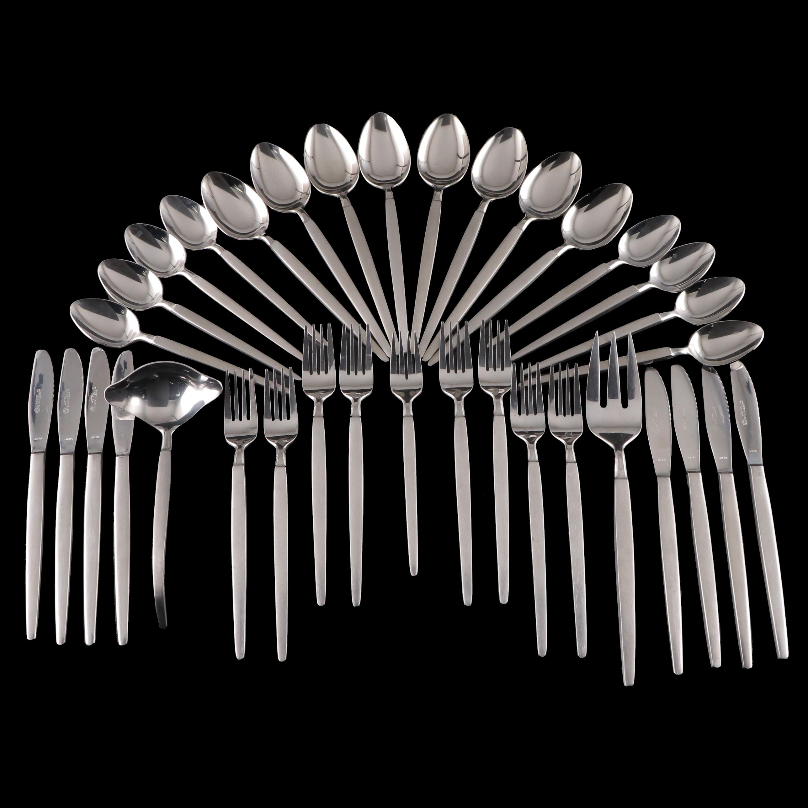 Stanley Roberts Mid Century Modern Style "Astro" Stainless Steel Flatware
