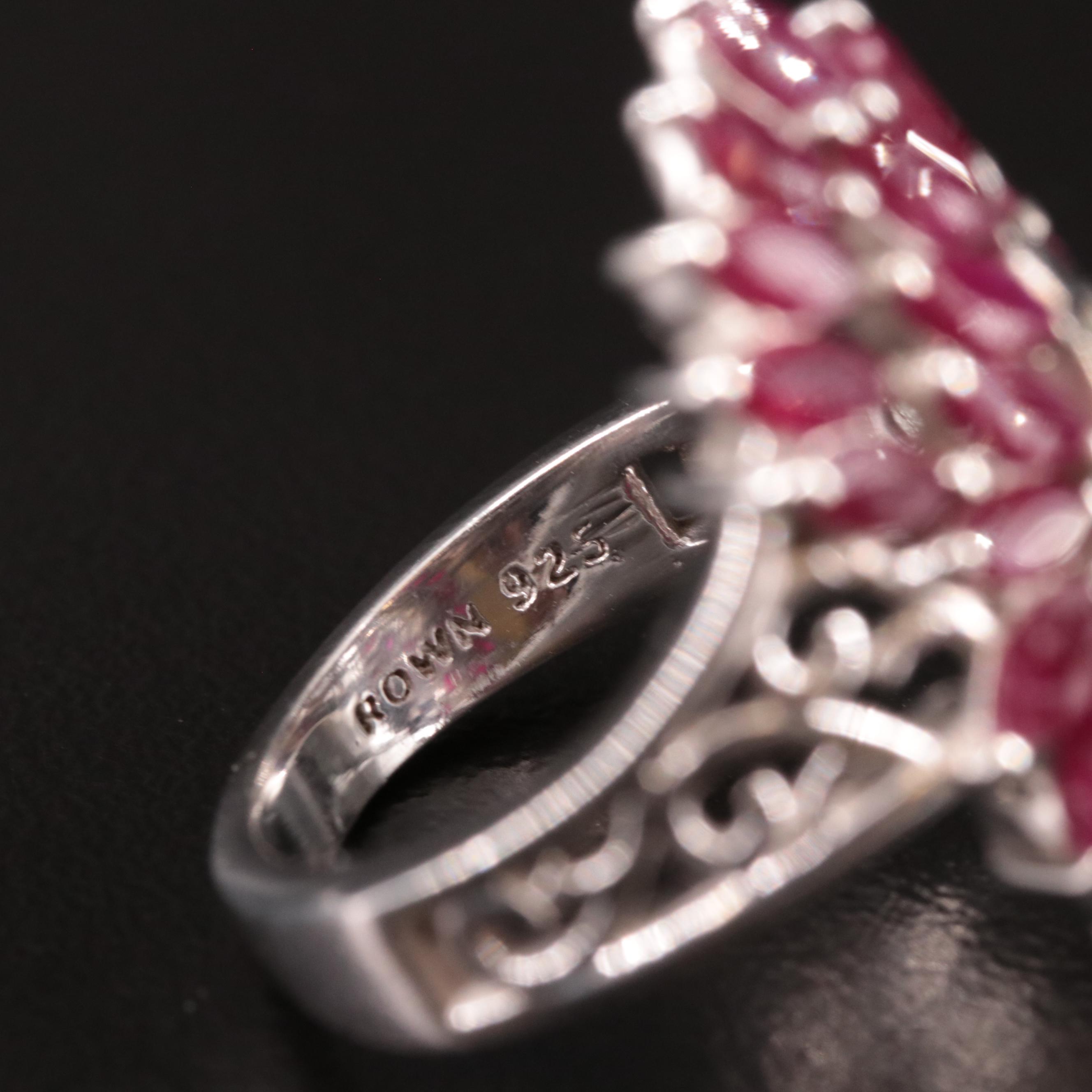 Sterling Ruby and Diamond Ring