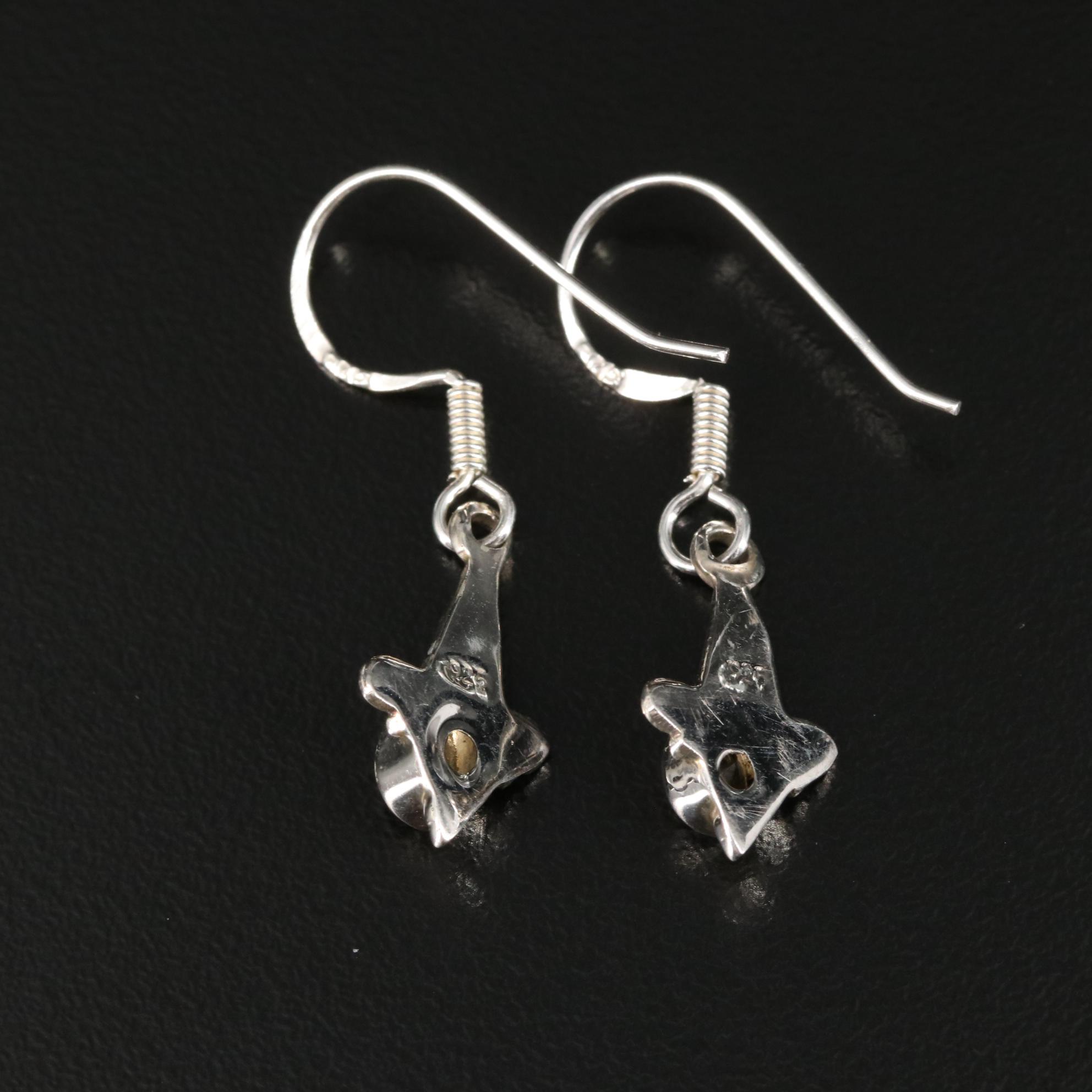 Sterling Citrine Drop Earrings