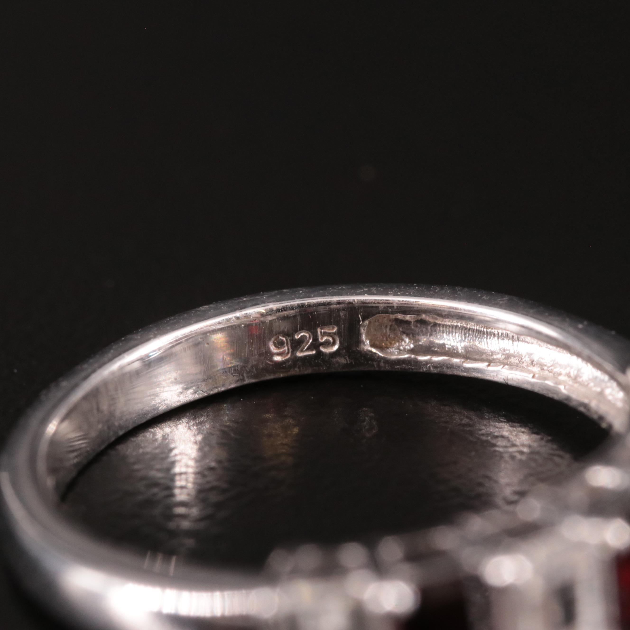 Sterling Garnet and White Topaz Ring