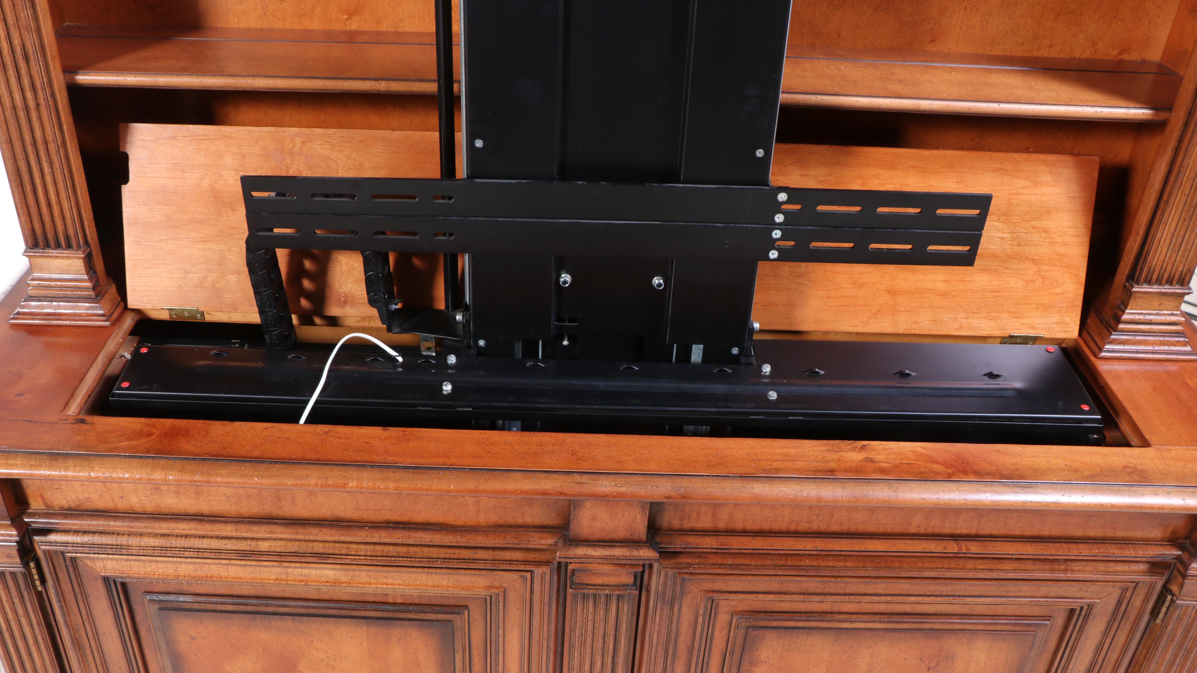 Henredon Neoclassical Style Pine Retractable Television Cabinet