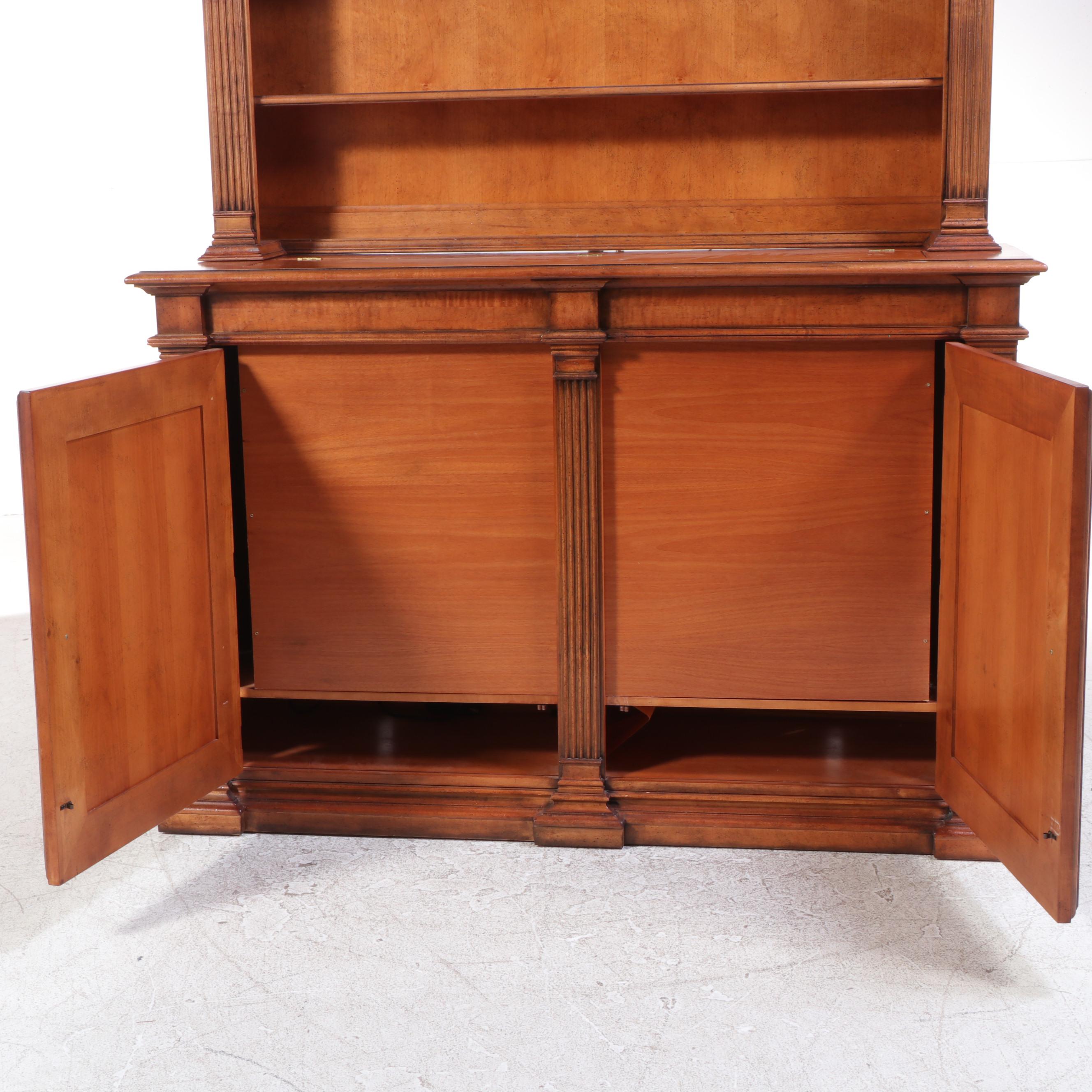 Henredon Neoclassical Style Pine Retractable Television Cabinet