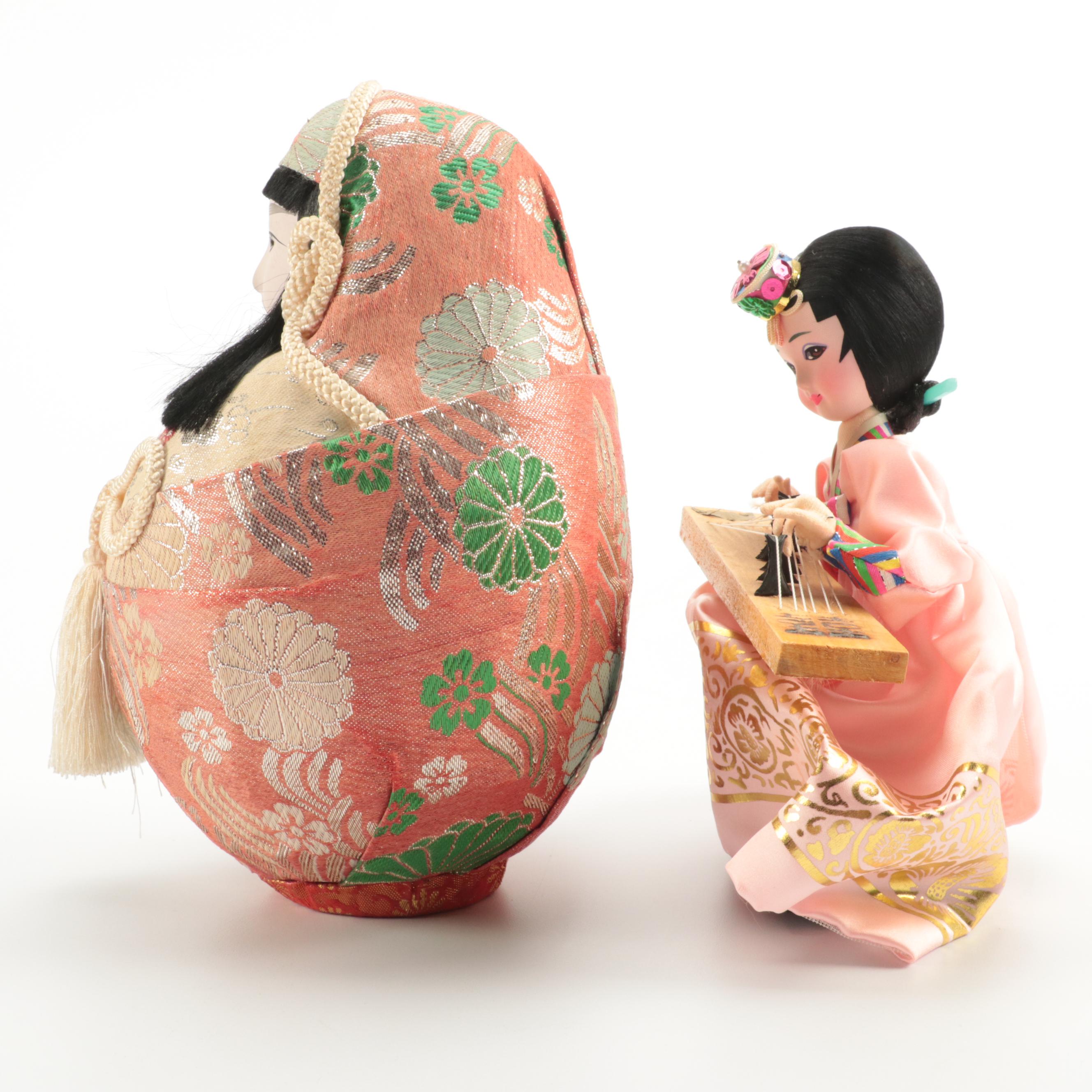 Japanese Wedding Roly Poly and Other Dolls, Mid to Late 20th Century