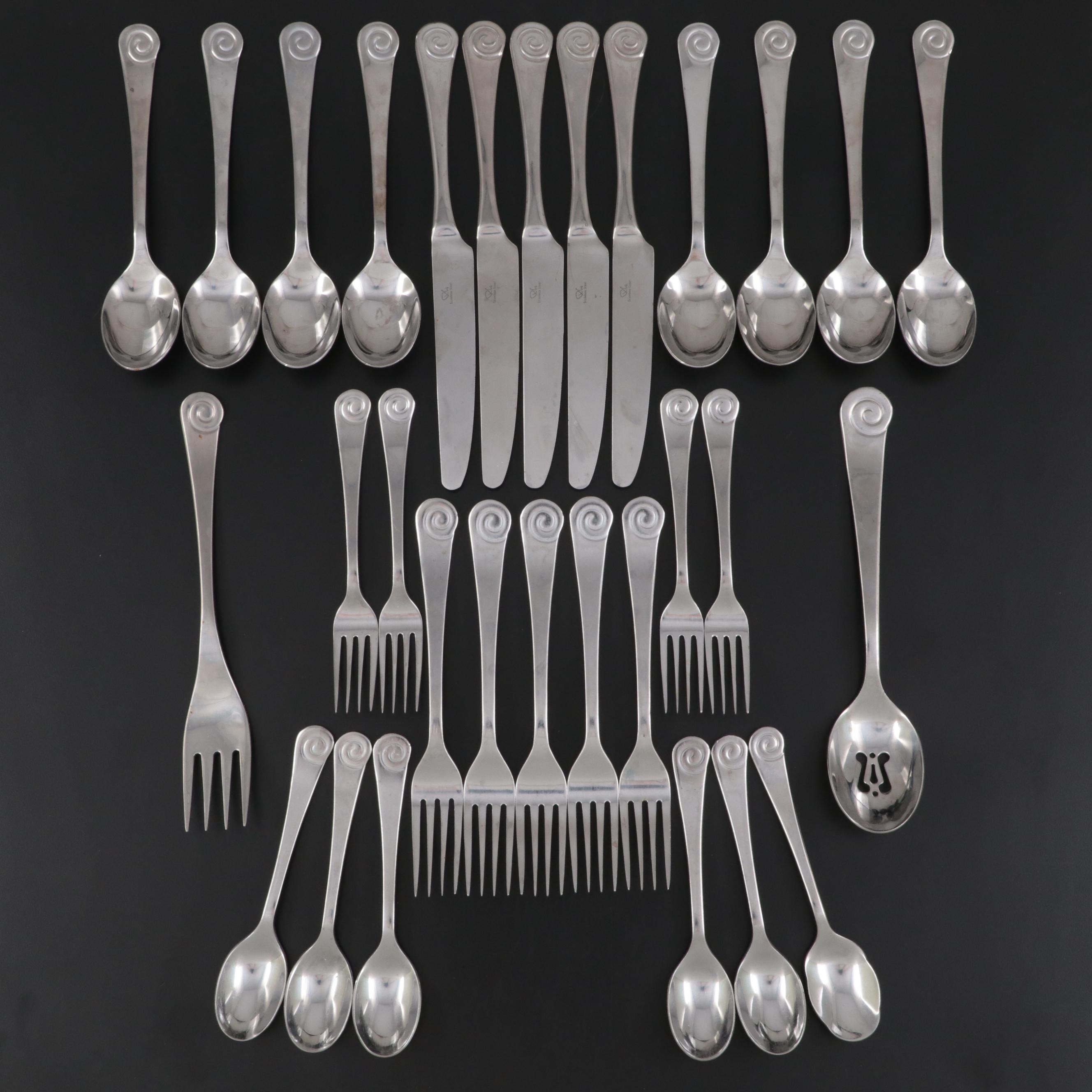 Robert Welch "Ammonite" Stainless Steel Flatware and Serving Utensils