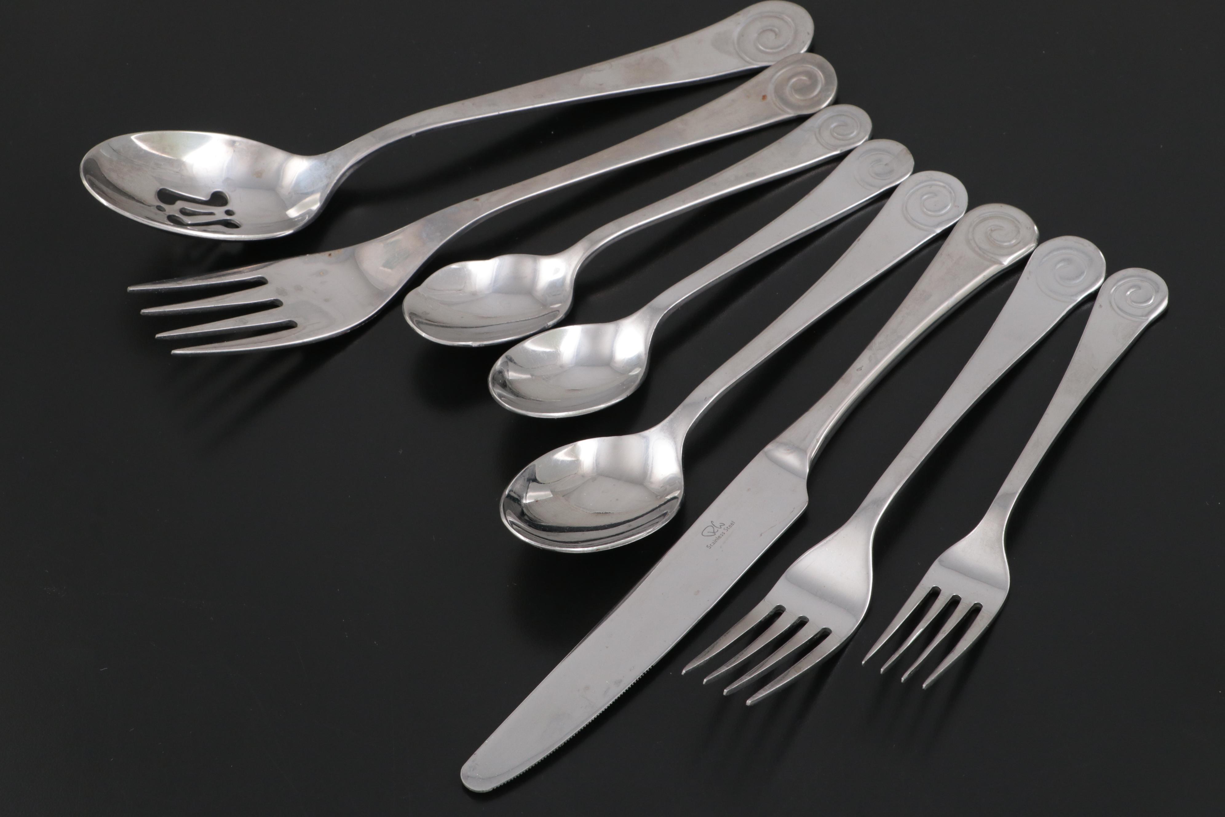 Robert Welch "Ammonite" Stainless Steel Flatware and Serving Utensils