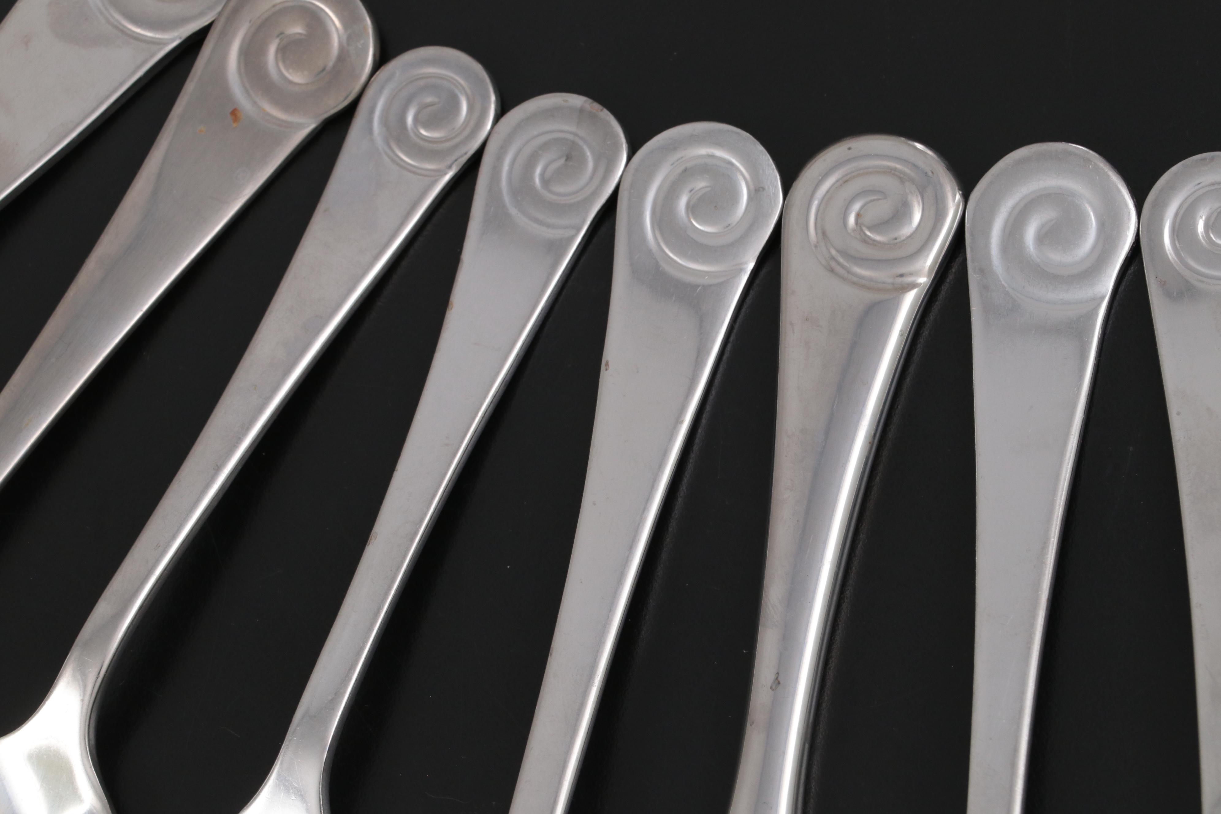 Robert Welch "Ammonite" Stainless Steel Flatware and Serving Utensils