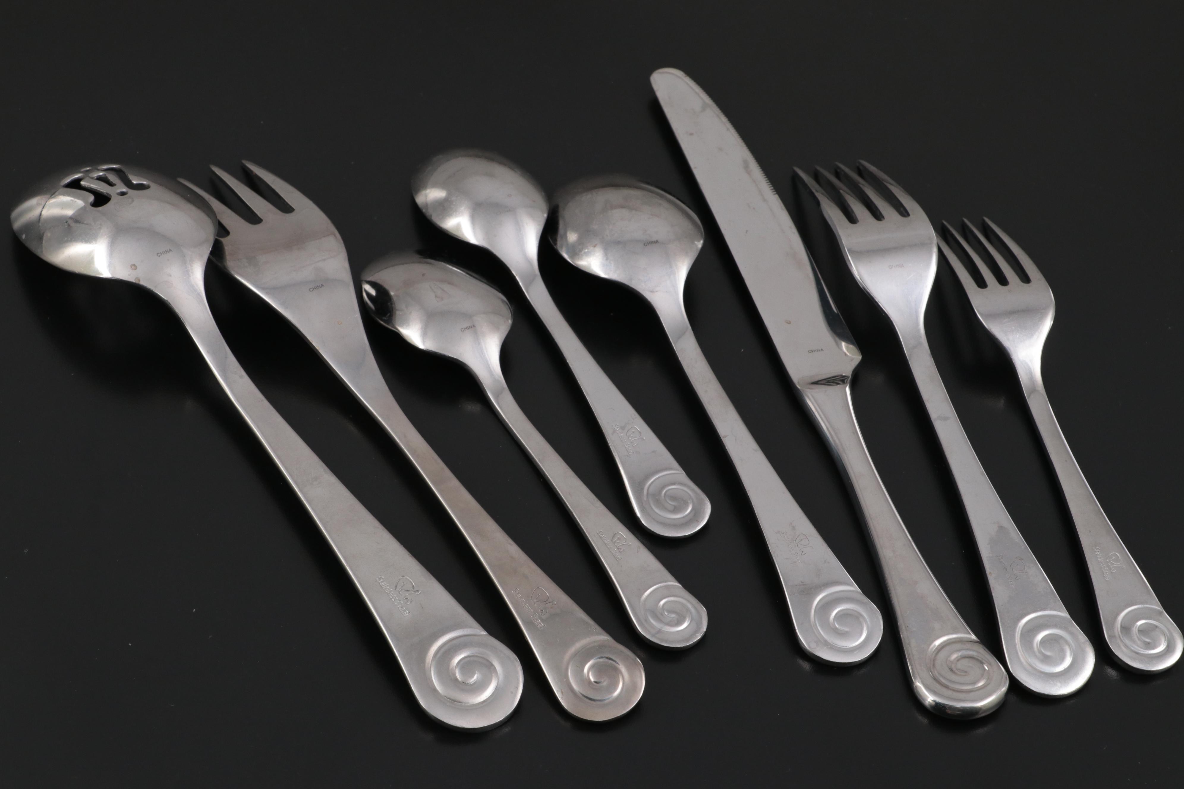 Robert Welch "Ammonite" Stainless Steel Flatware and Serving Utensils