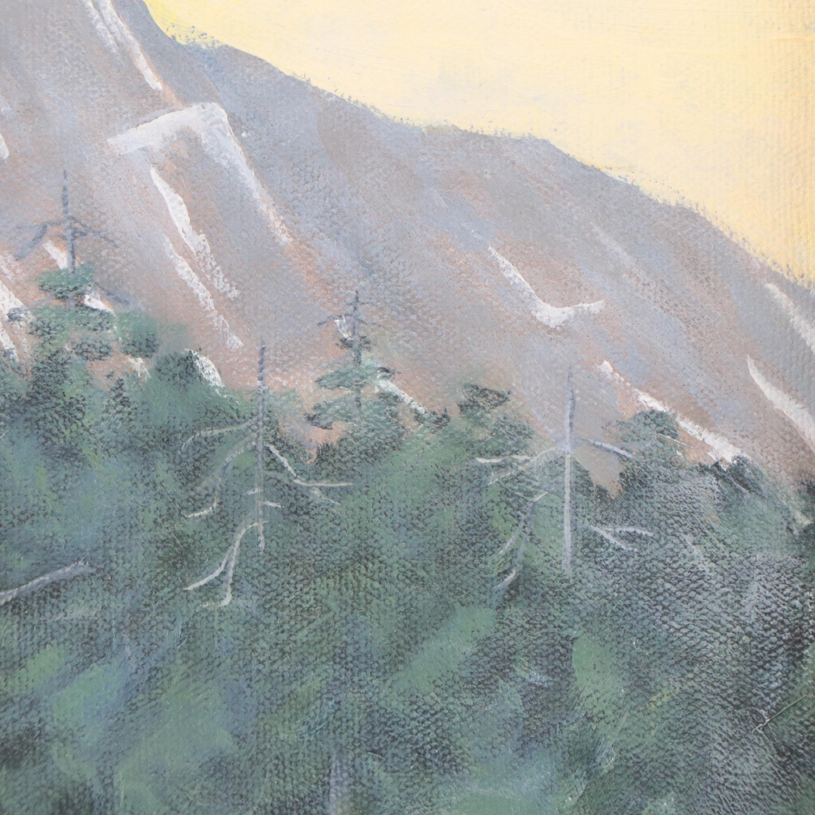 Samson I. Crew Oil Painting of Native American Figure On Horseback, 1996