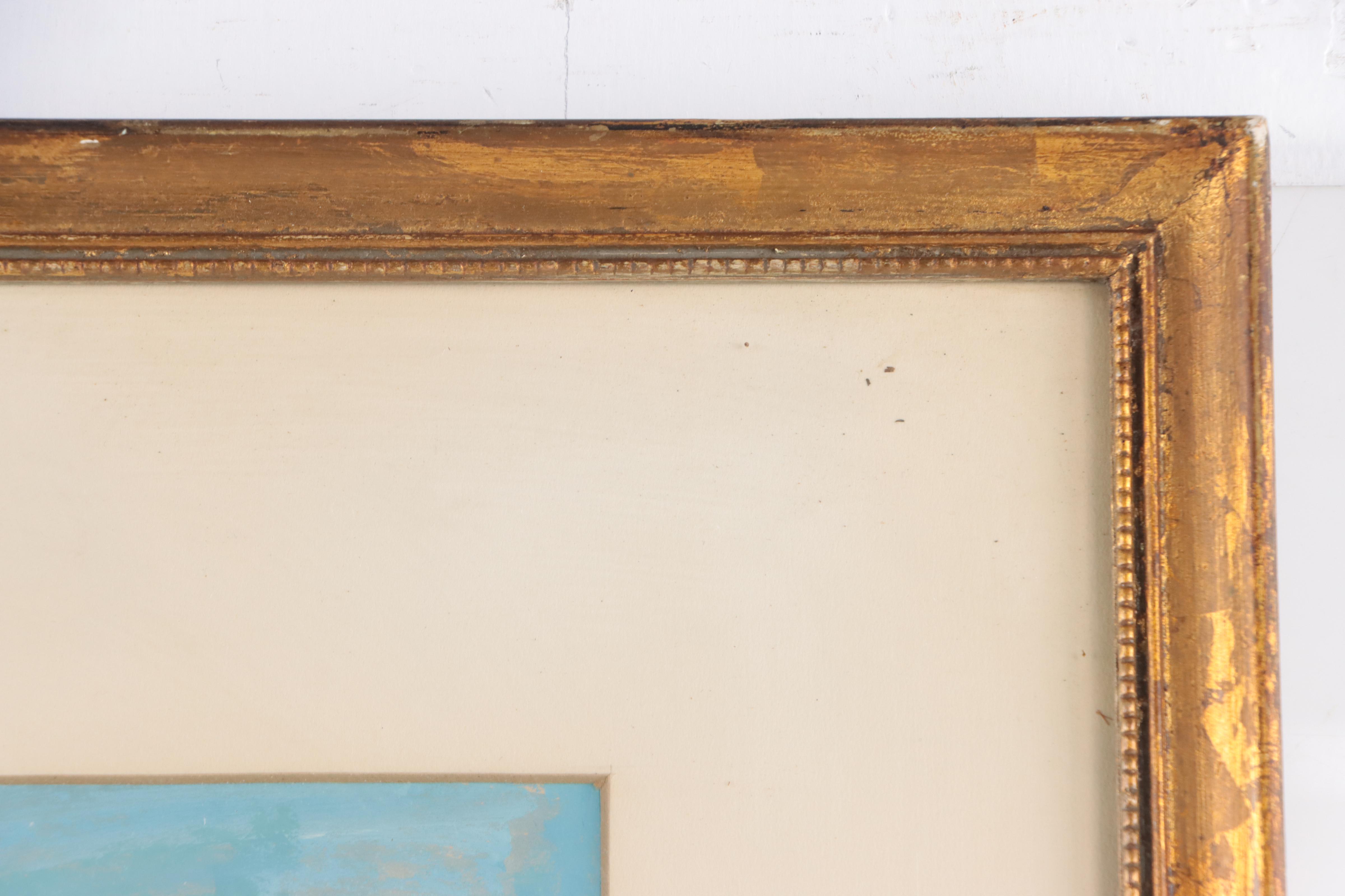 Frank Vavruska Stylized Coastal Landscape Gouache Painting