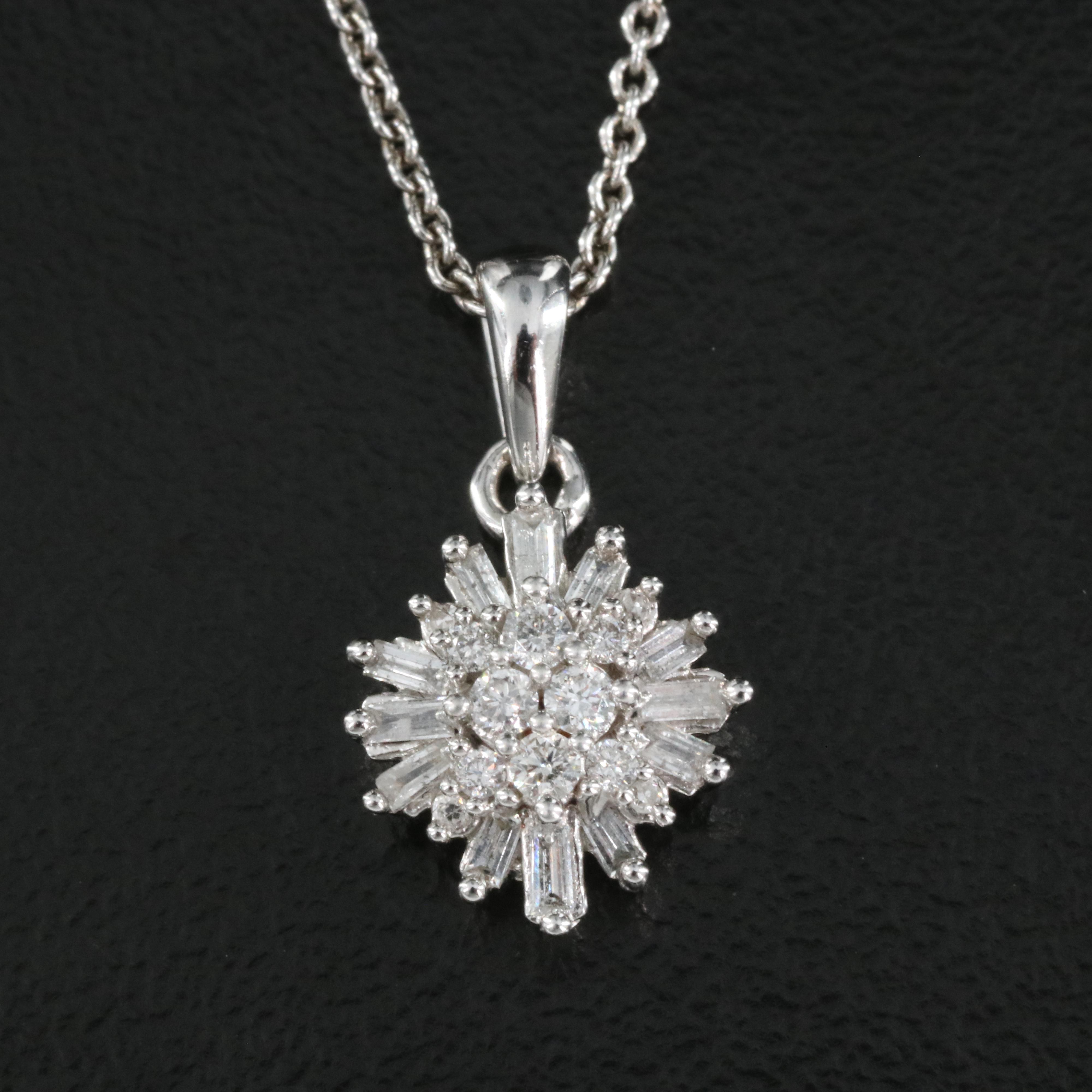 Vera Wang "Simply Vera" Sterling Diamond Pendant Necklace