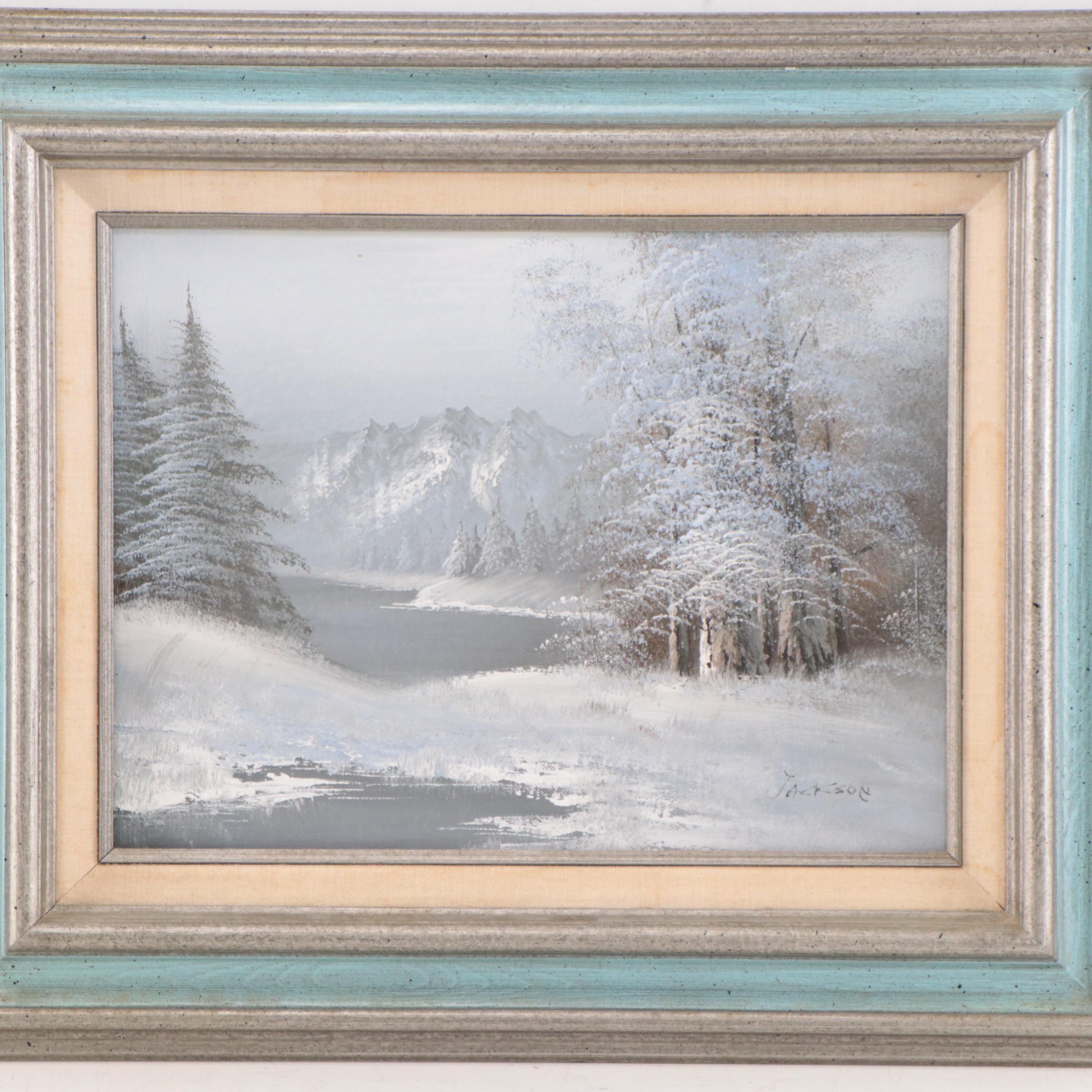 Oil Painting of Winter Landscape
