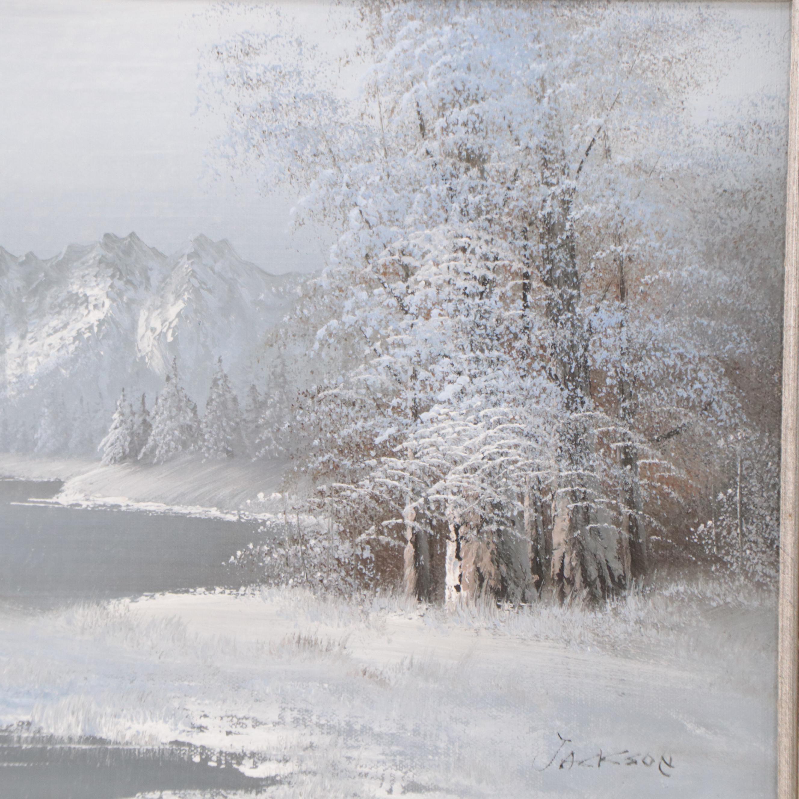 Oil Painting of Winter Landscape
